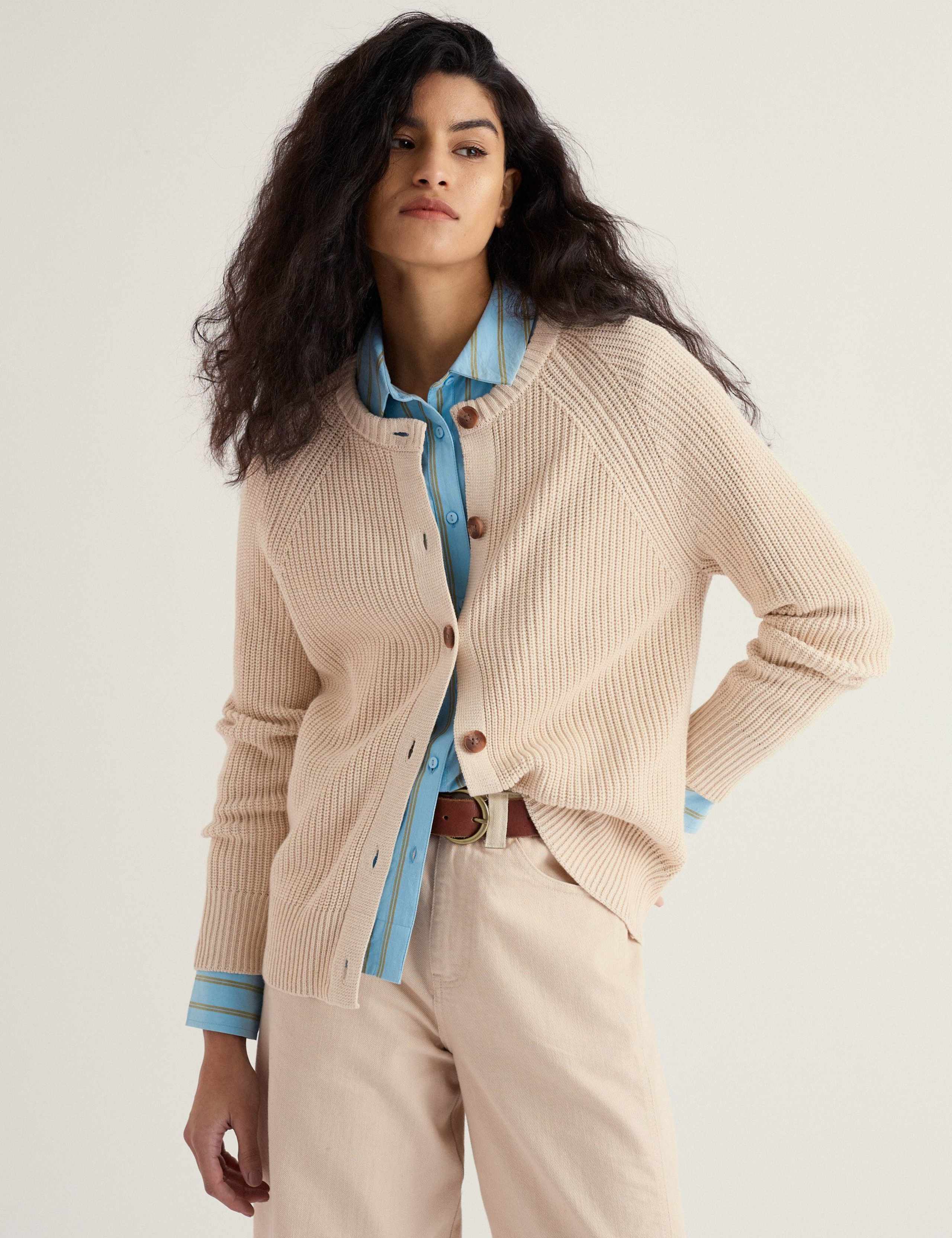 Pure Cotton Textured Relaxed Cardigan 3 of 5