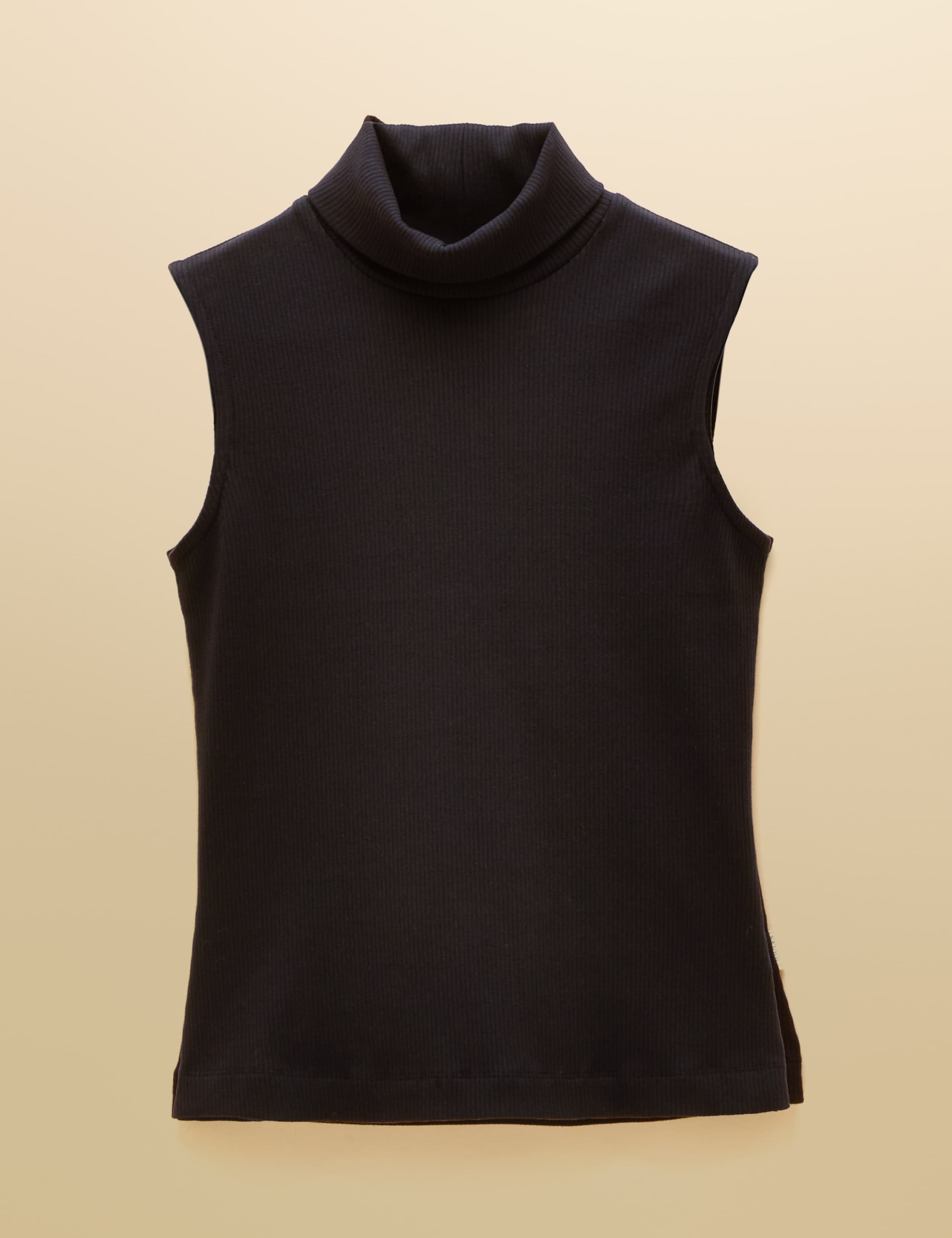 Cotton Rich Ribbed Roll Neck Fitted Vest Top 7 of 8