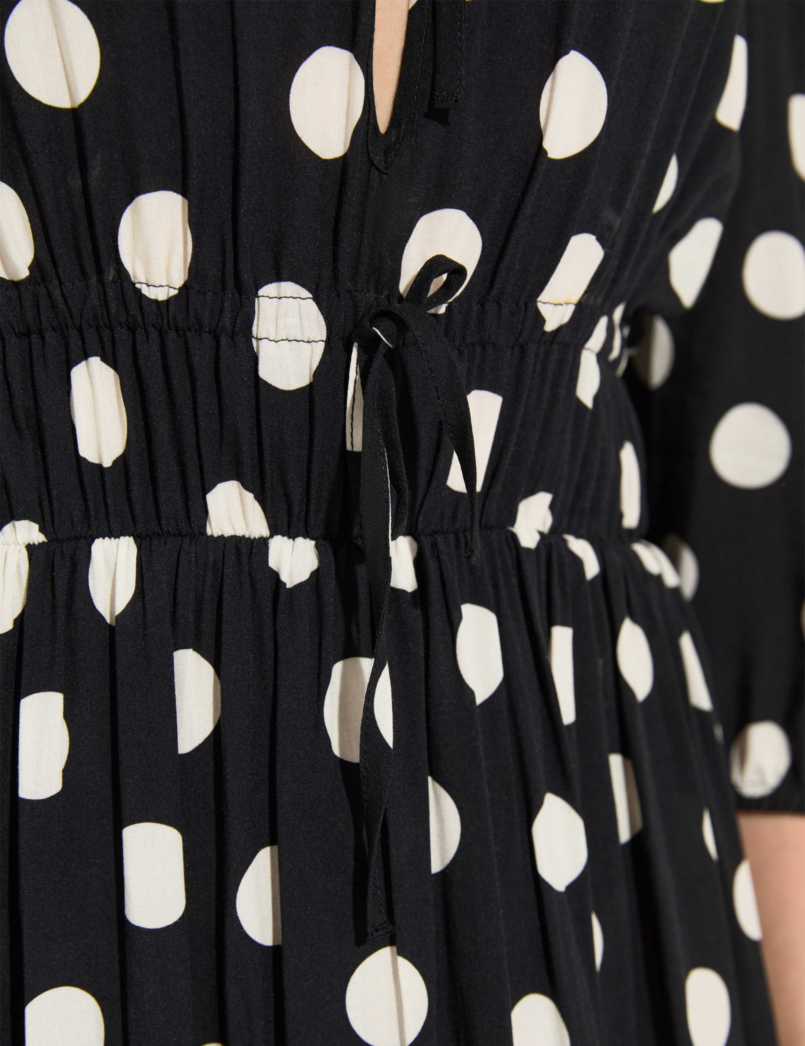 Spot Print V-Neck Midi Skater Dress 4 of 5