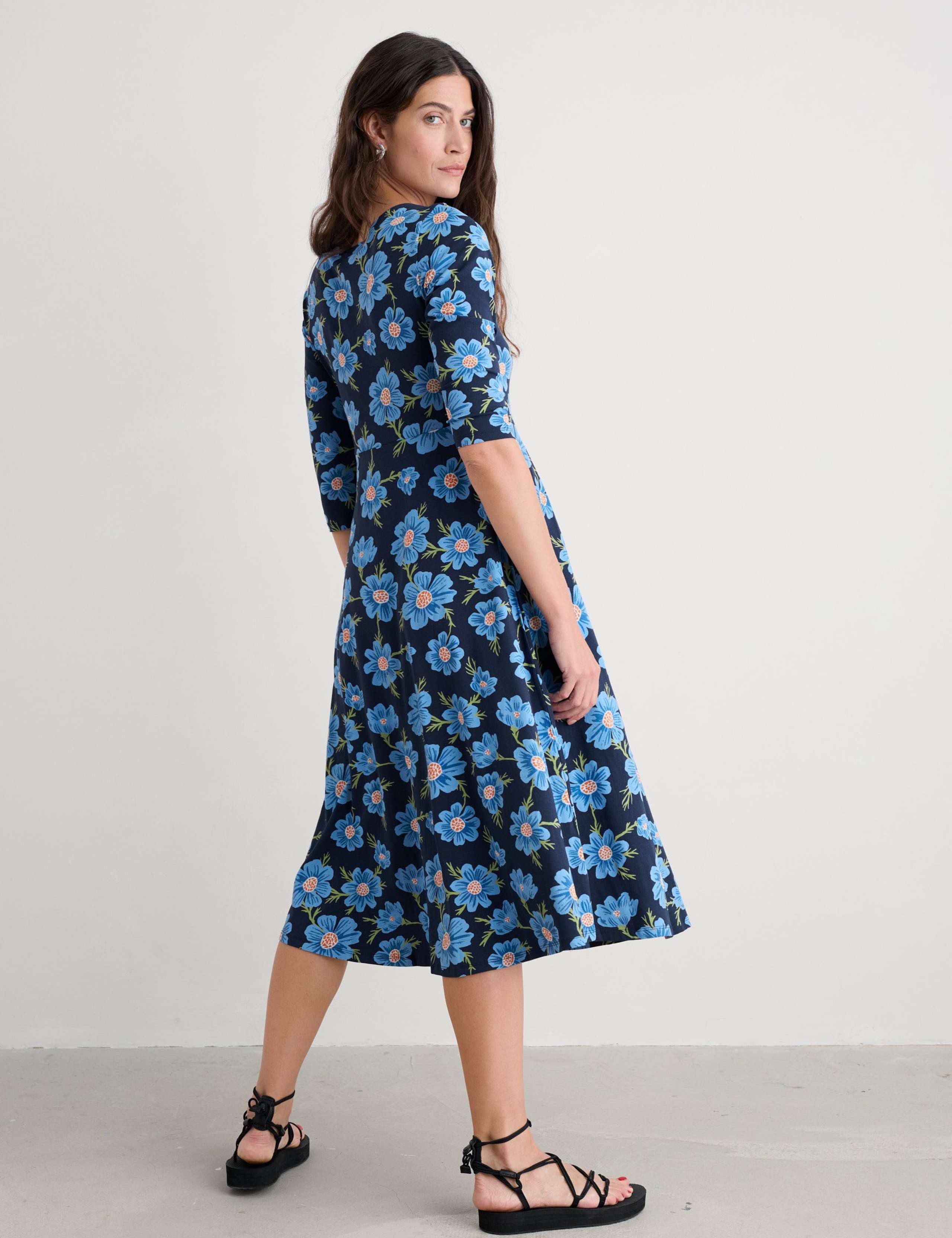 Cotton Floral Midi  Dress 3 of 5