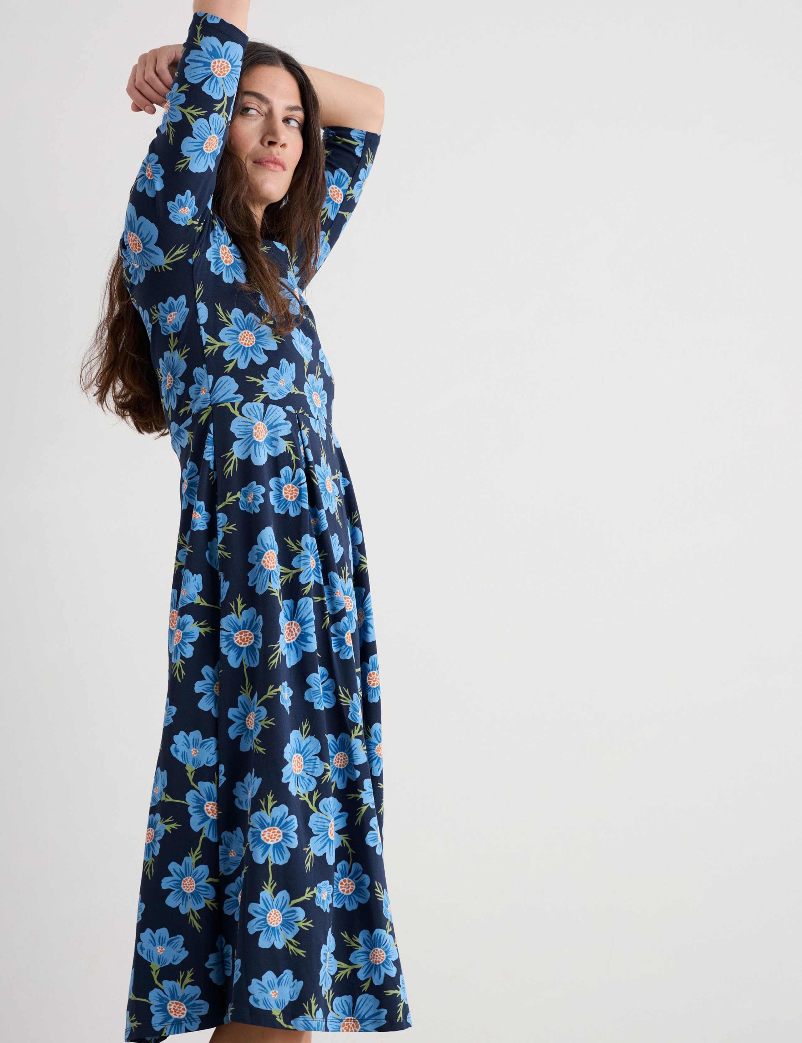 Cotton Floral Midi  Dress 4 of 5