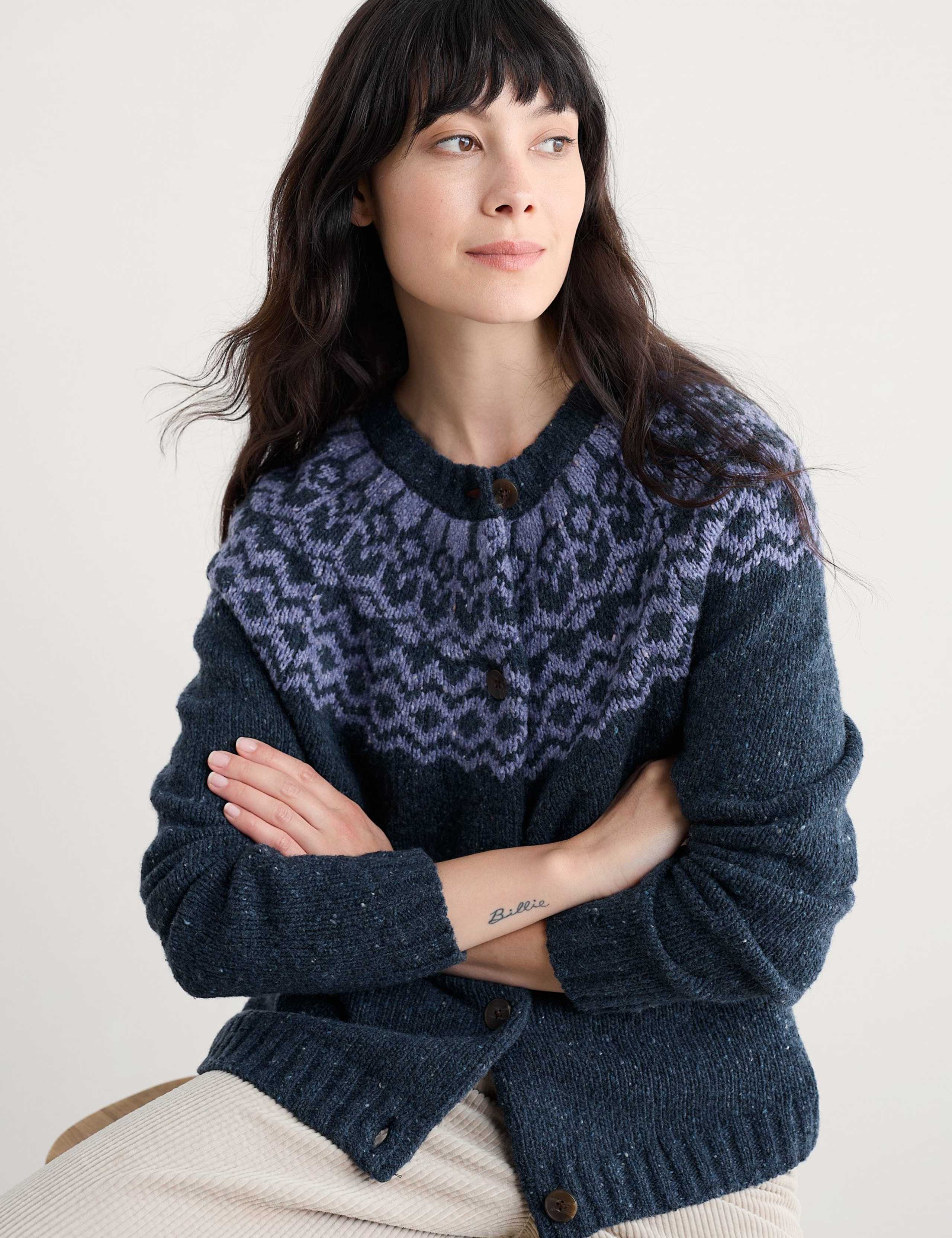 Merino Wool Rich Fair Isle Cardigan 3 of 5