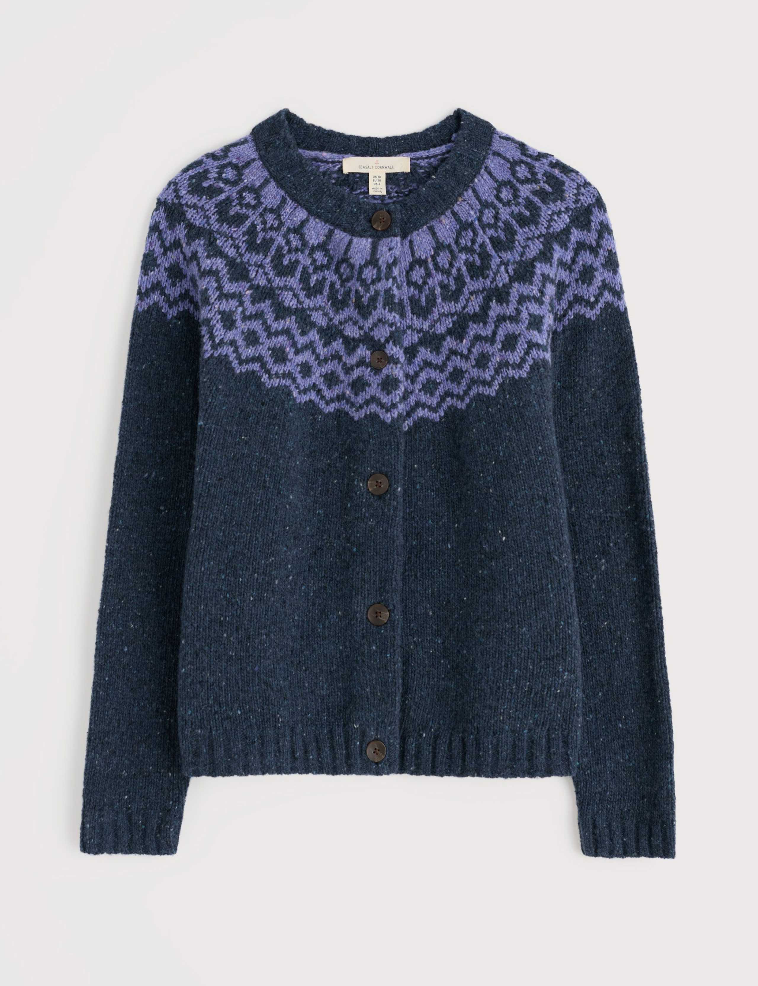 Merino Wool Rich Fair Isle Cardigan 2 of 5