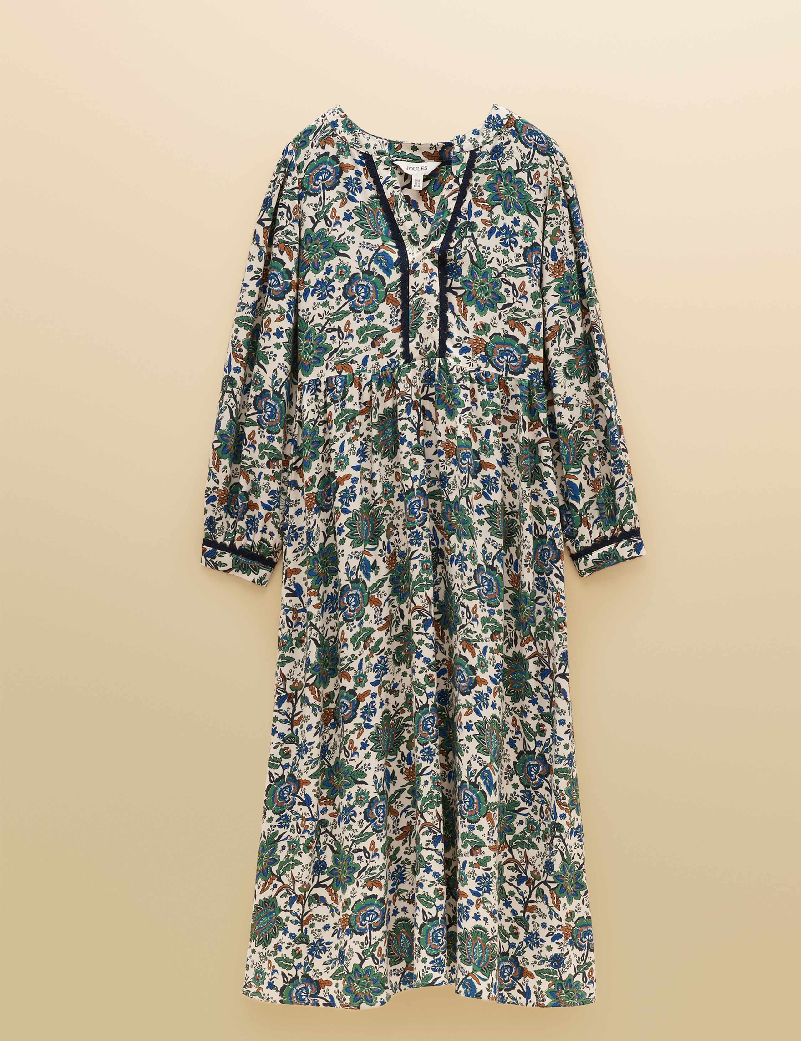 Floral V-Neck Midi Skater Dress 2 of 8