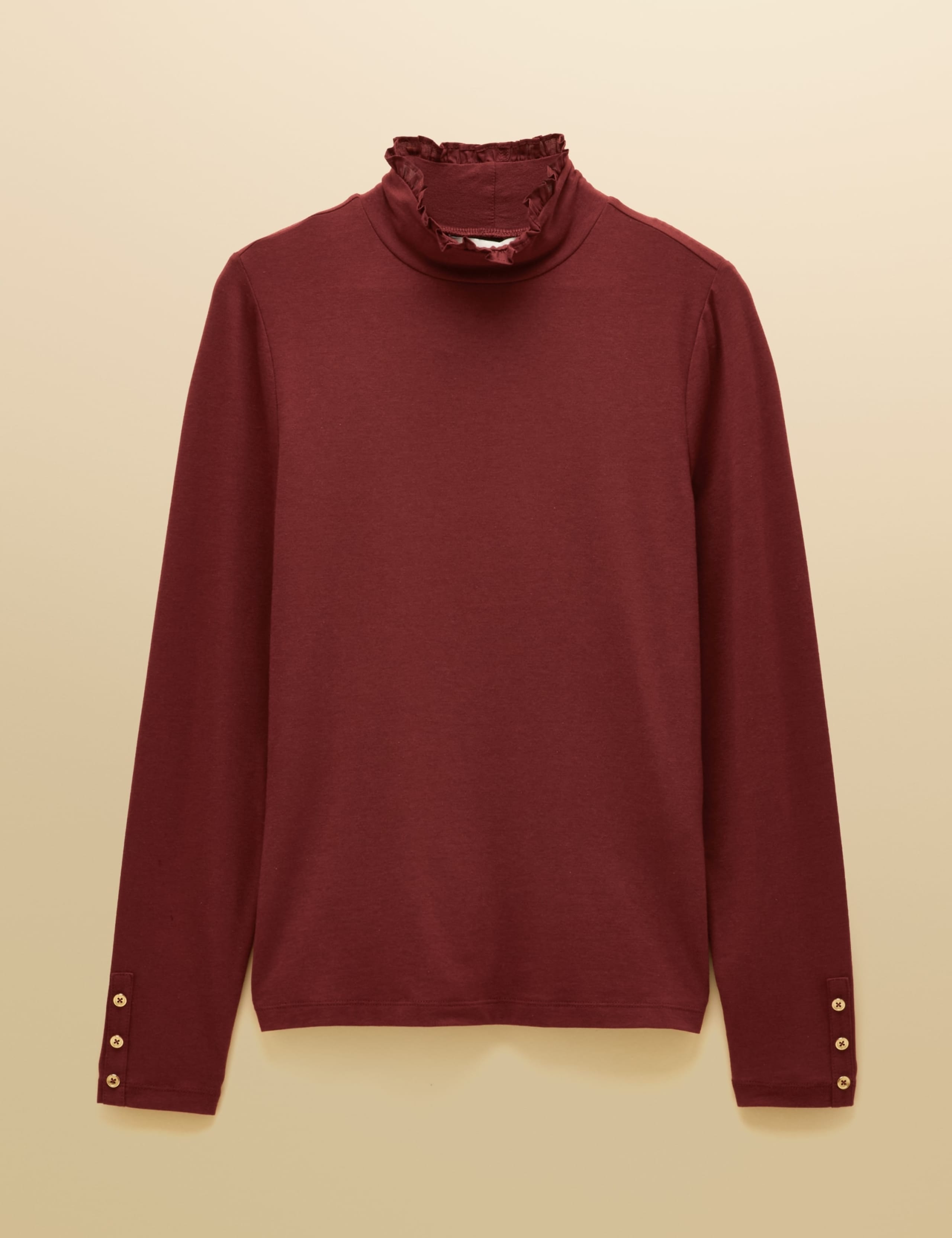 Jersey High Neck Frill Detail Top 2 of 6
