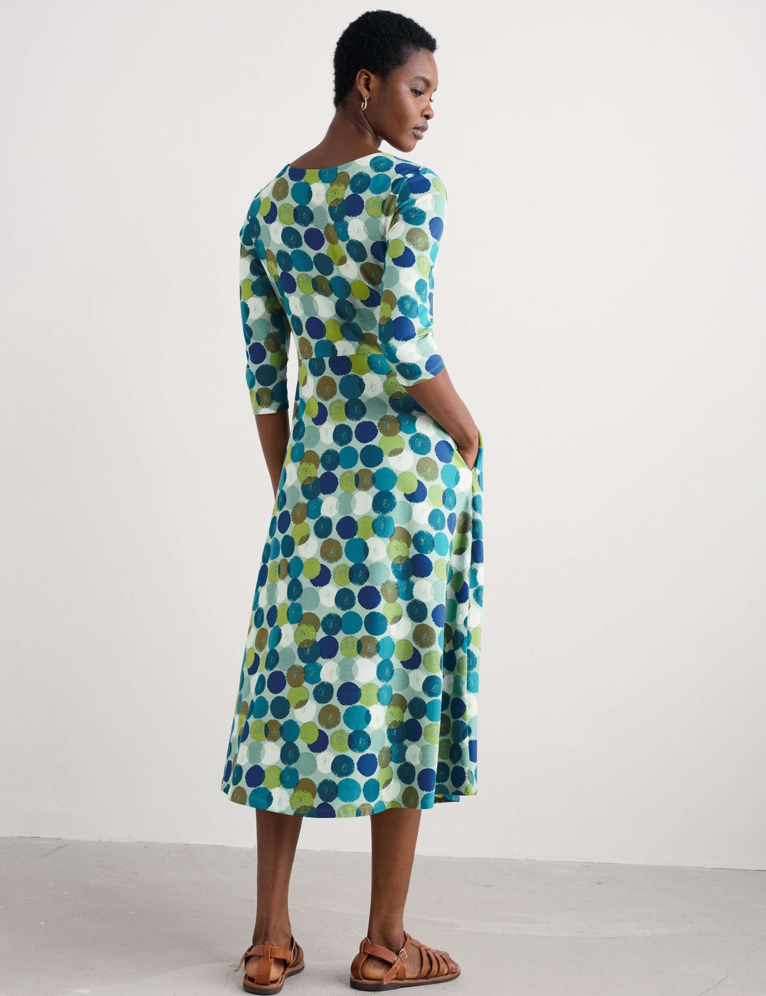 Cotton Rich Scoop Neck Midi Dress 3 of 5