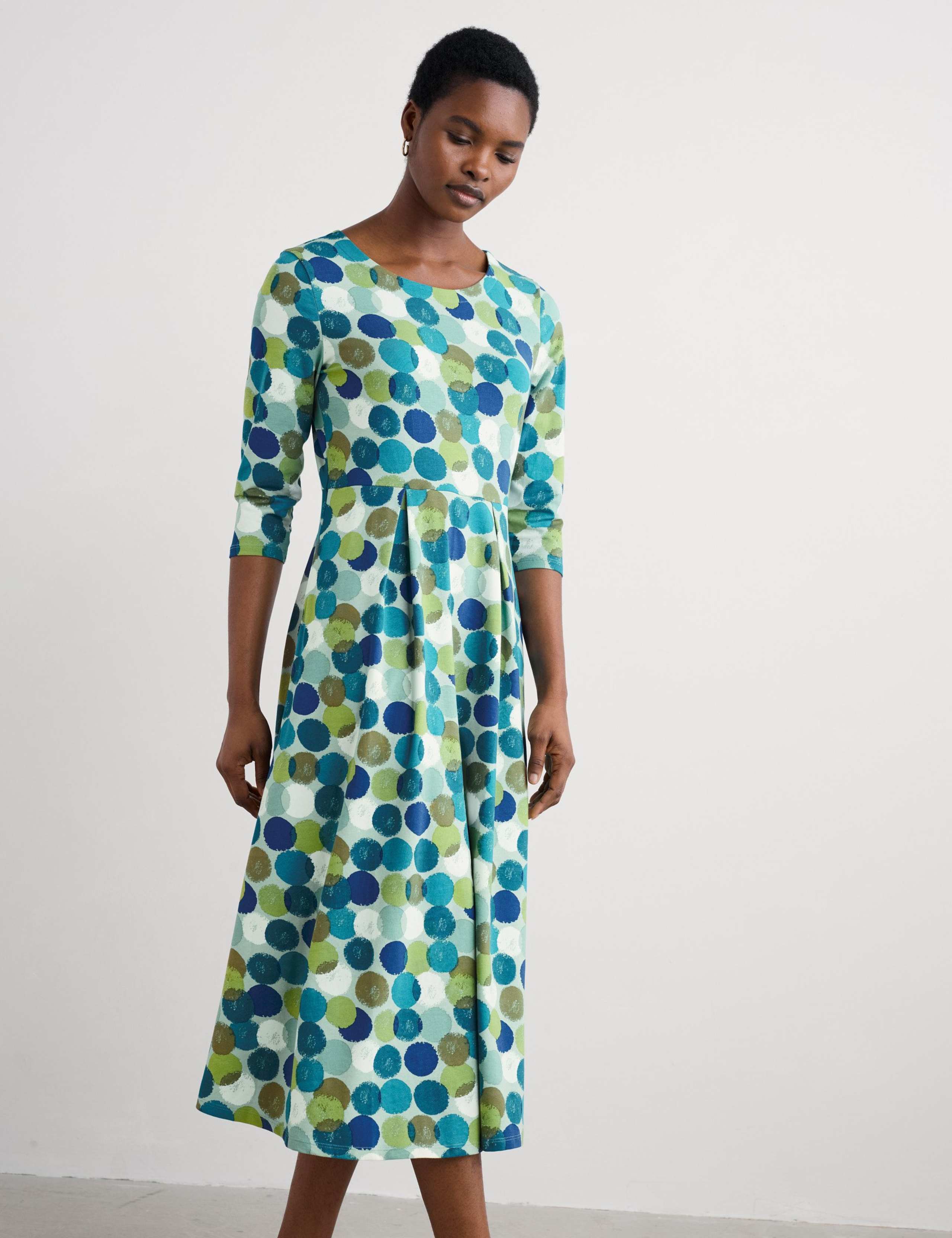 Cotton Rich Scoop Neck Midi Dress 4 of 5
