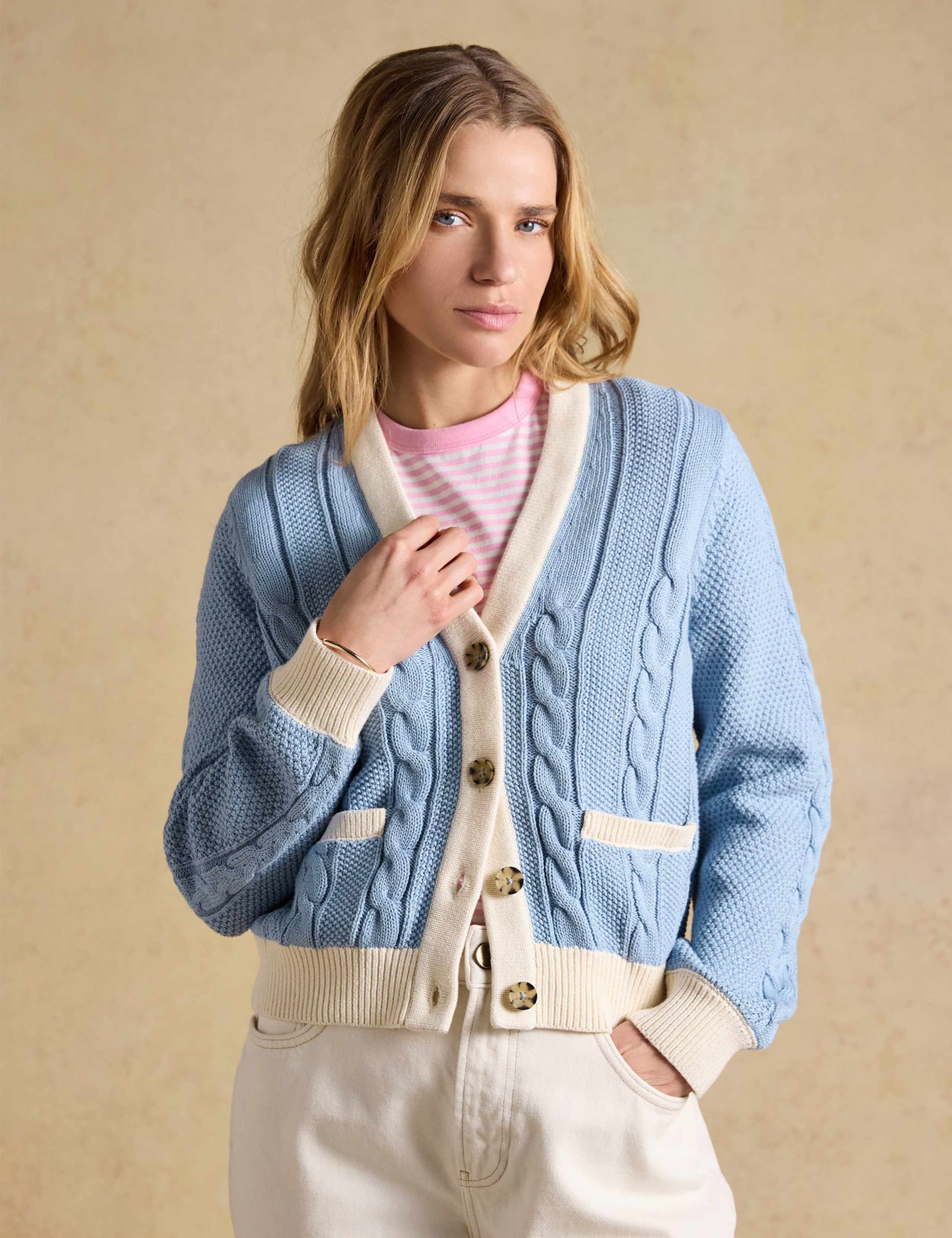 Pure Cotton Cable Knit Cardigan 3 of 8