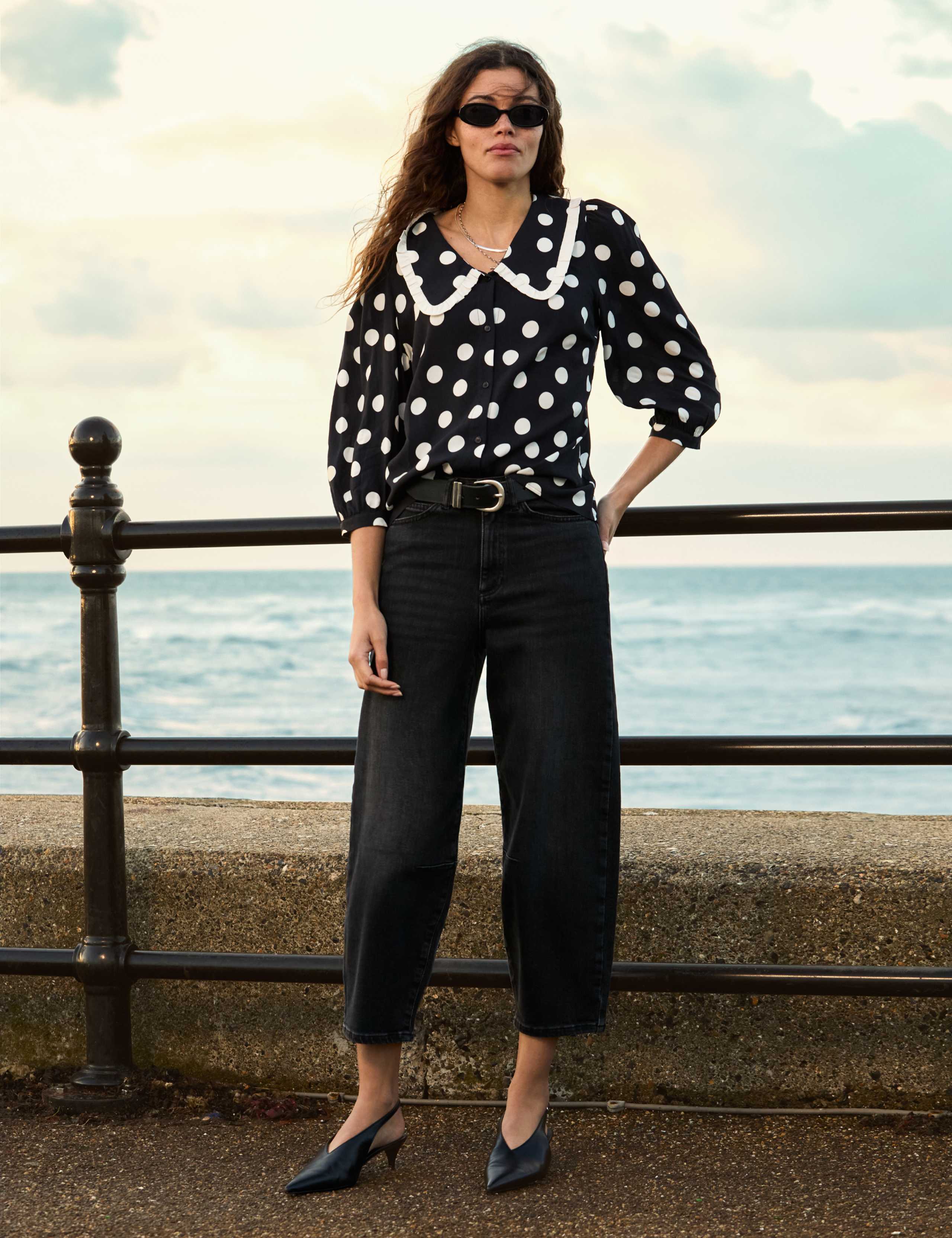 Sosha Polka Dot Collared Button Through Blouse 5 of 5
