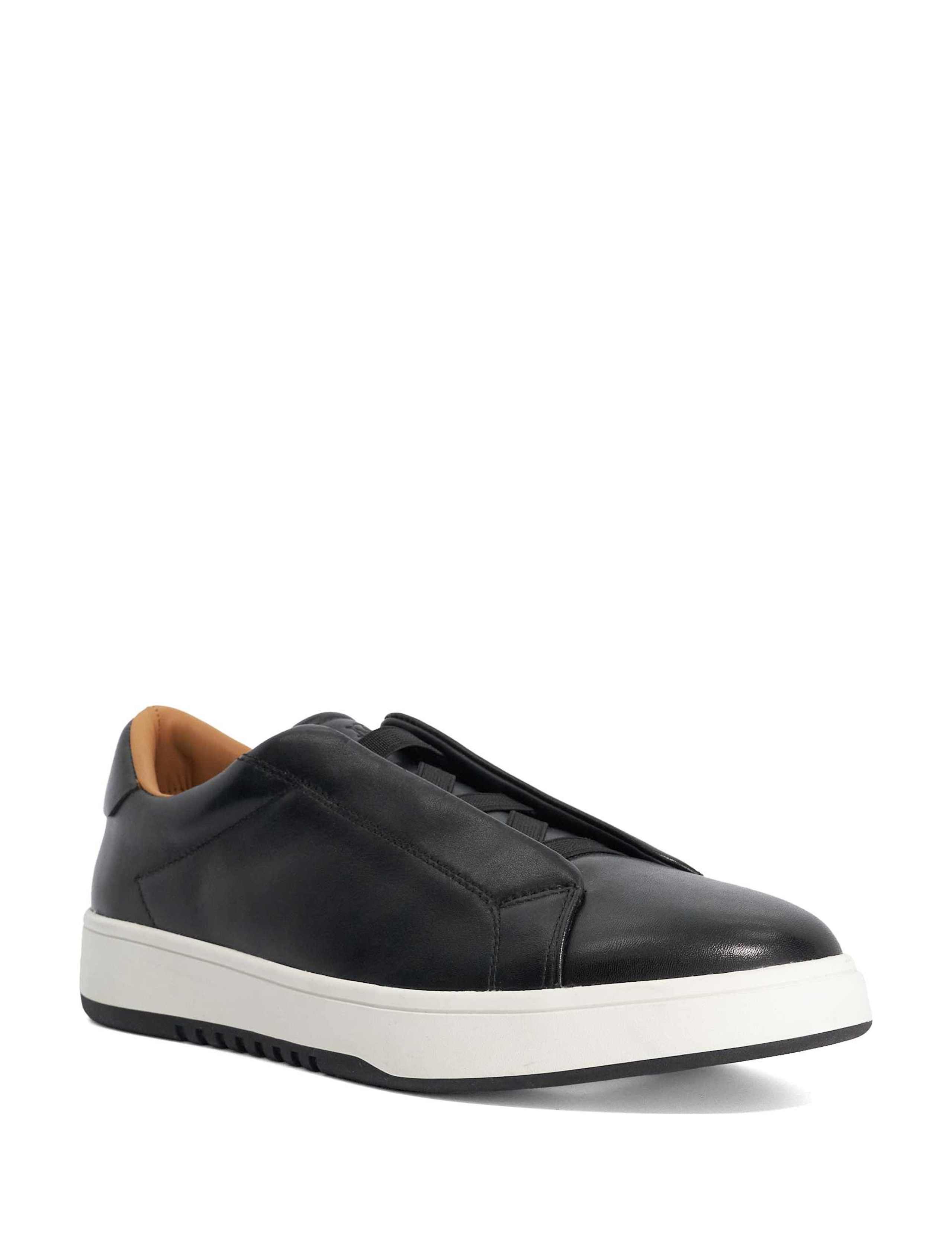 Wide Fit Leather Slip On Trainers 2 of 6