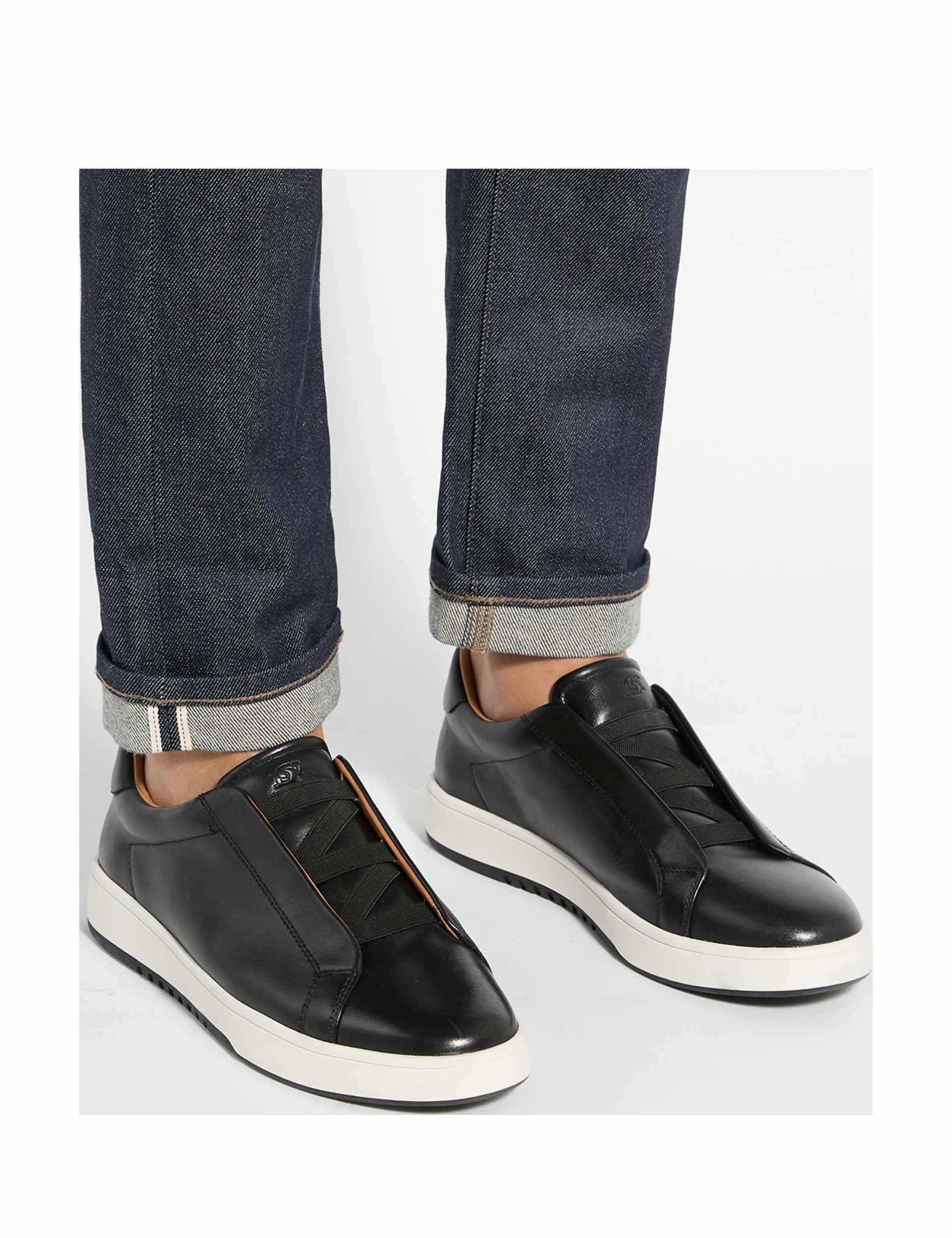 Wide Fit Leather Slip On Trainers 3 of 6