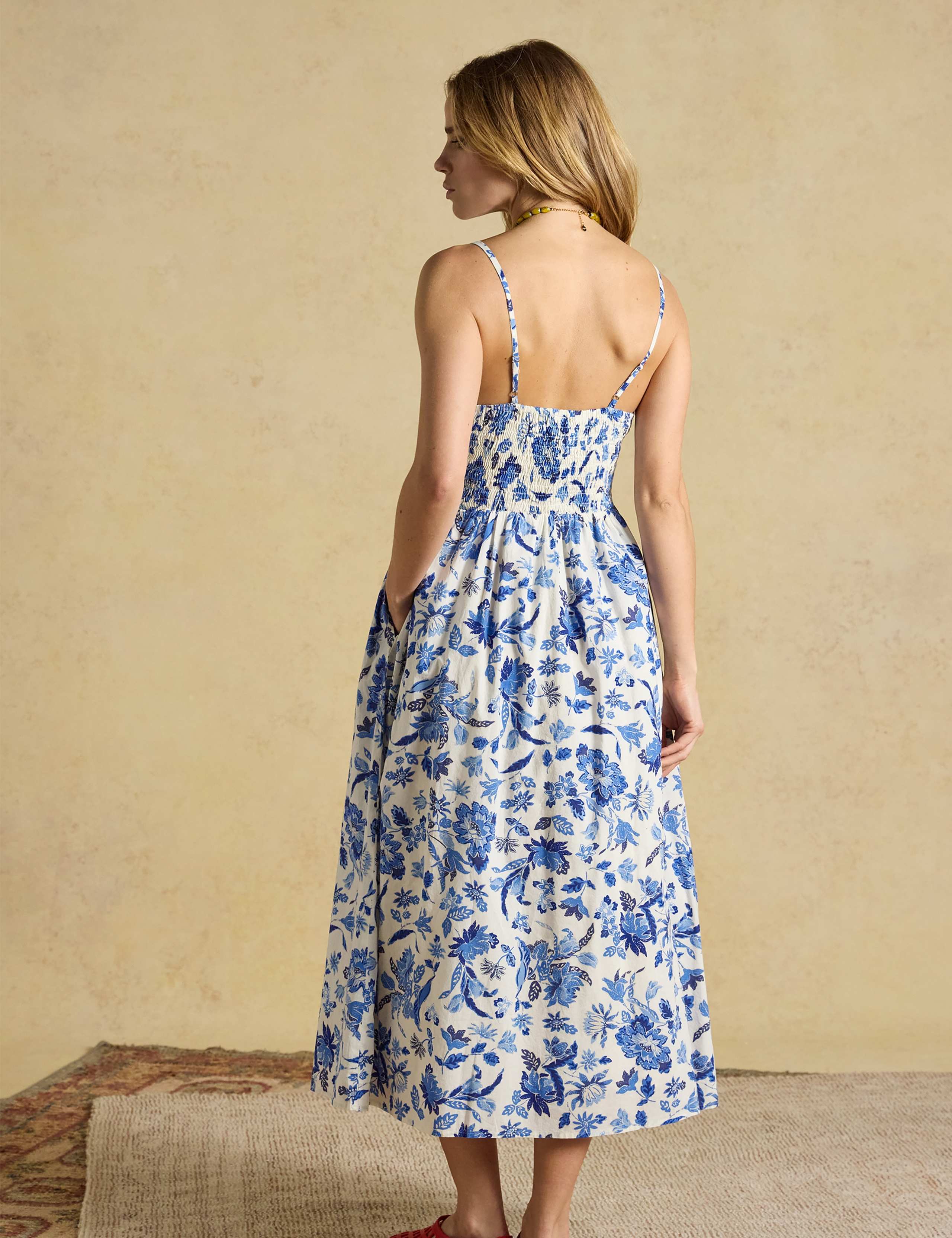 Pure Cotton Floral Sweetheart Neckline Dress 6 of 7