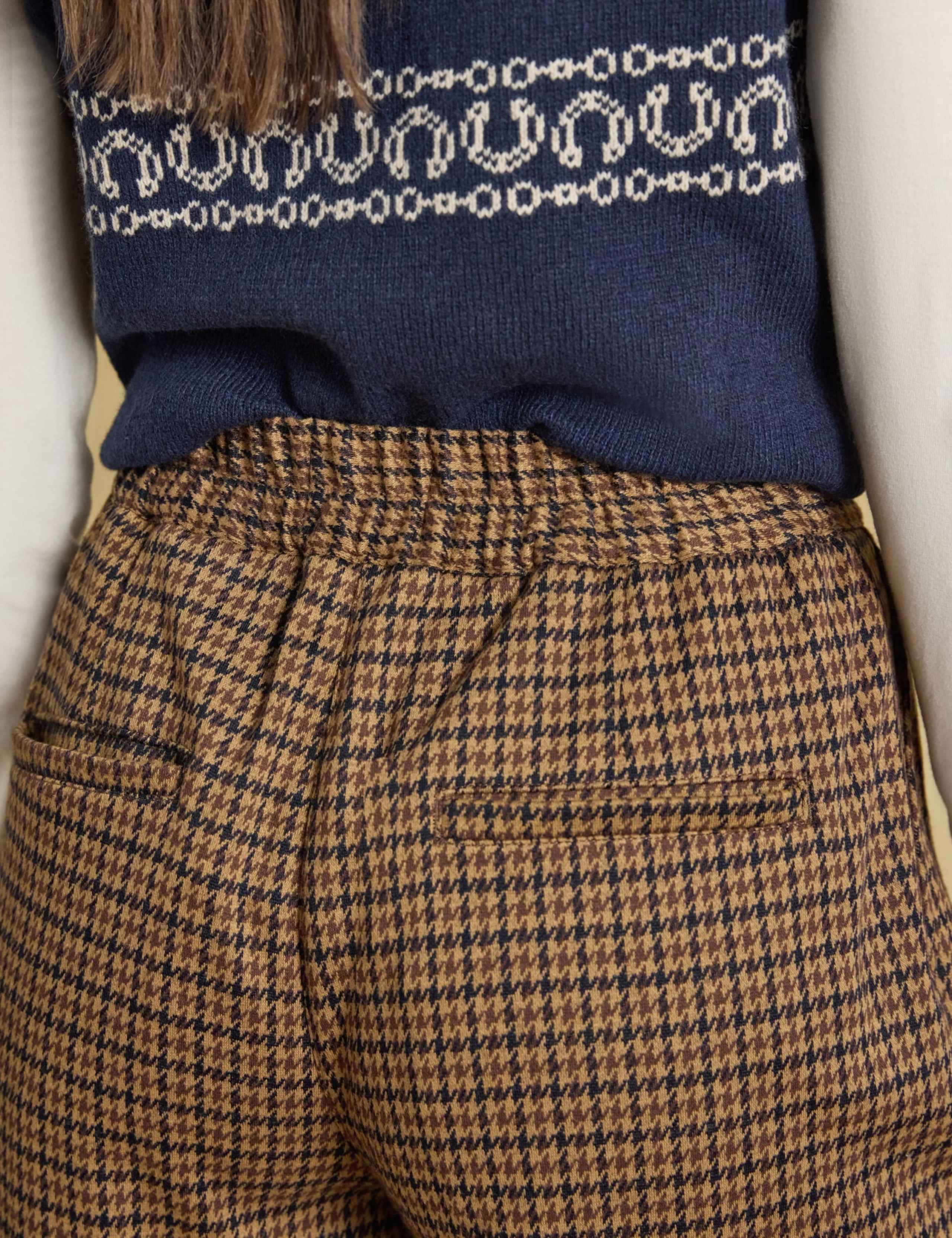 Dogtooth High Waisted Wide Leg Trousers with Wool 2 of 8