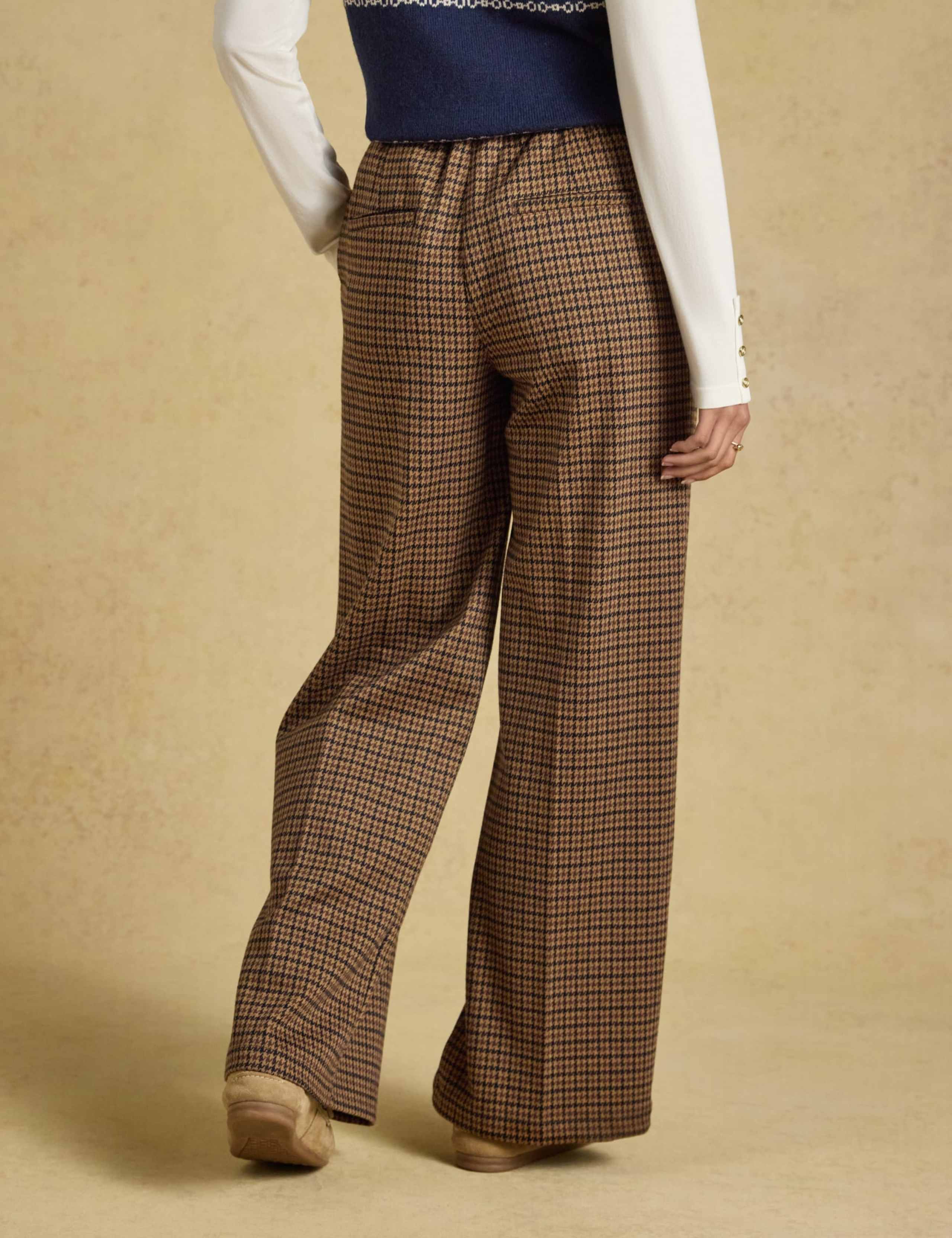 Dogtooth High Waisted Wide Leg Trousers with Wool 8 of 8