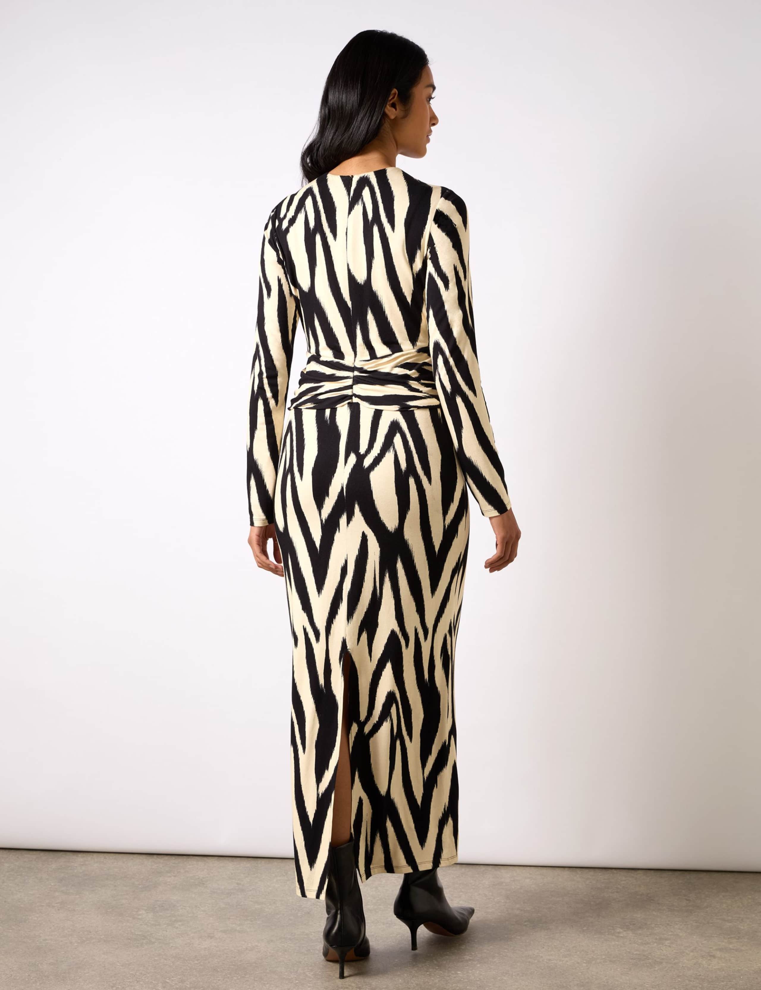 Animal Print Twist Front Midaxi Bodycon Dress 2 of 4