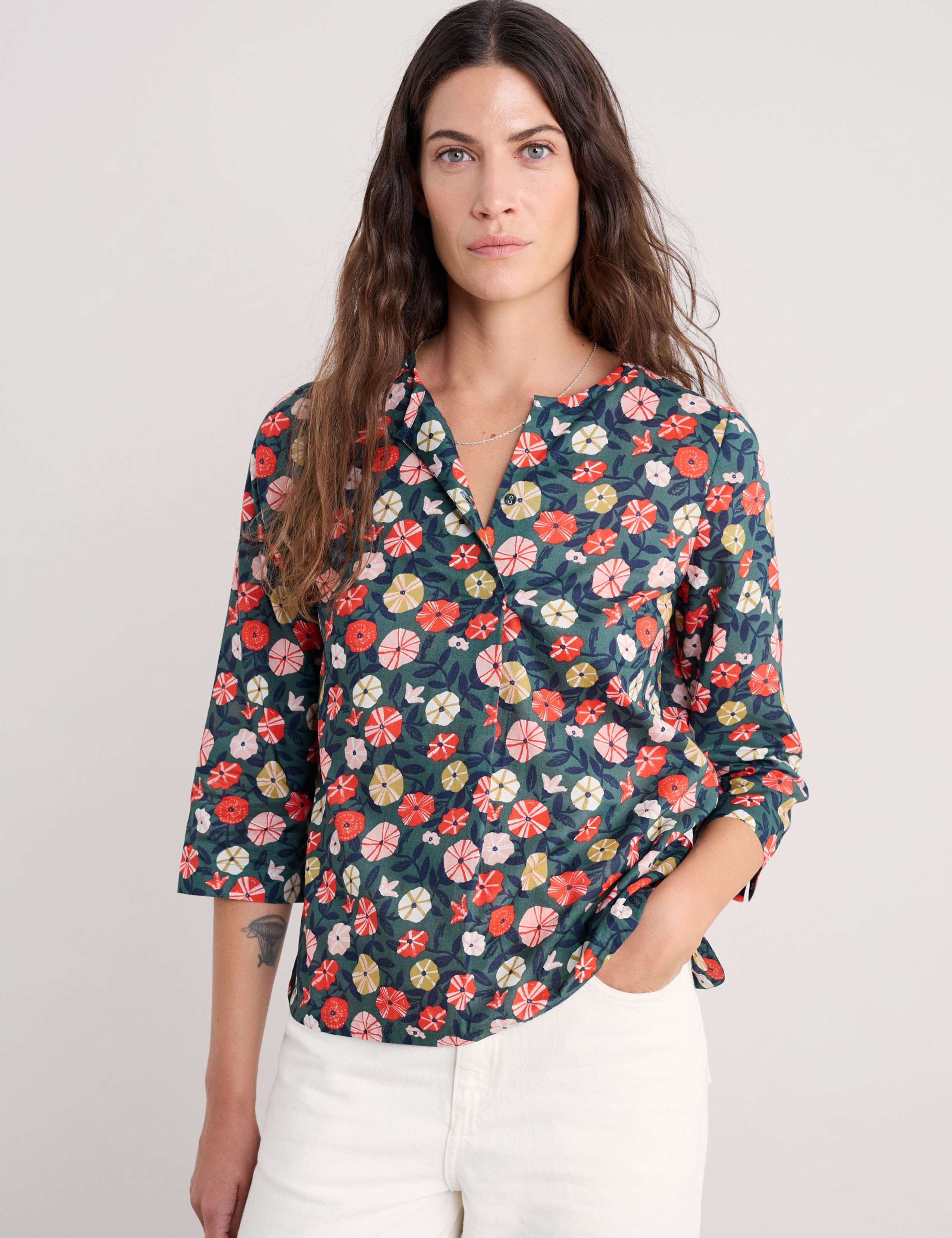 Pure Cotton Floral Top 1 of 5