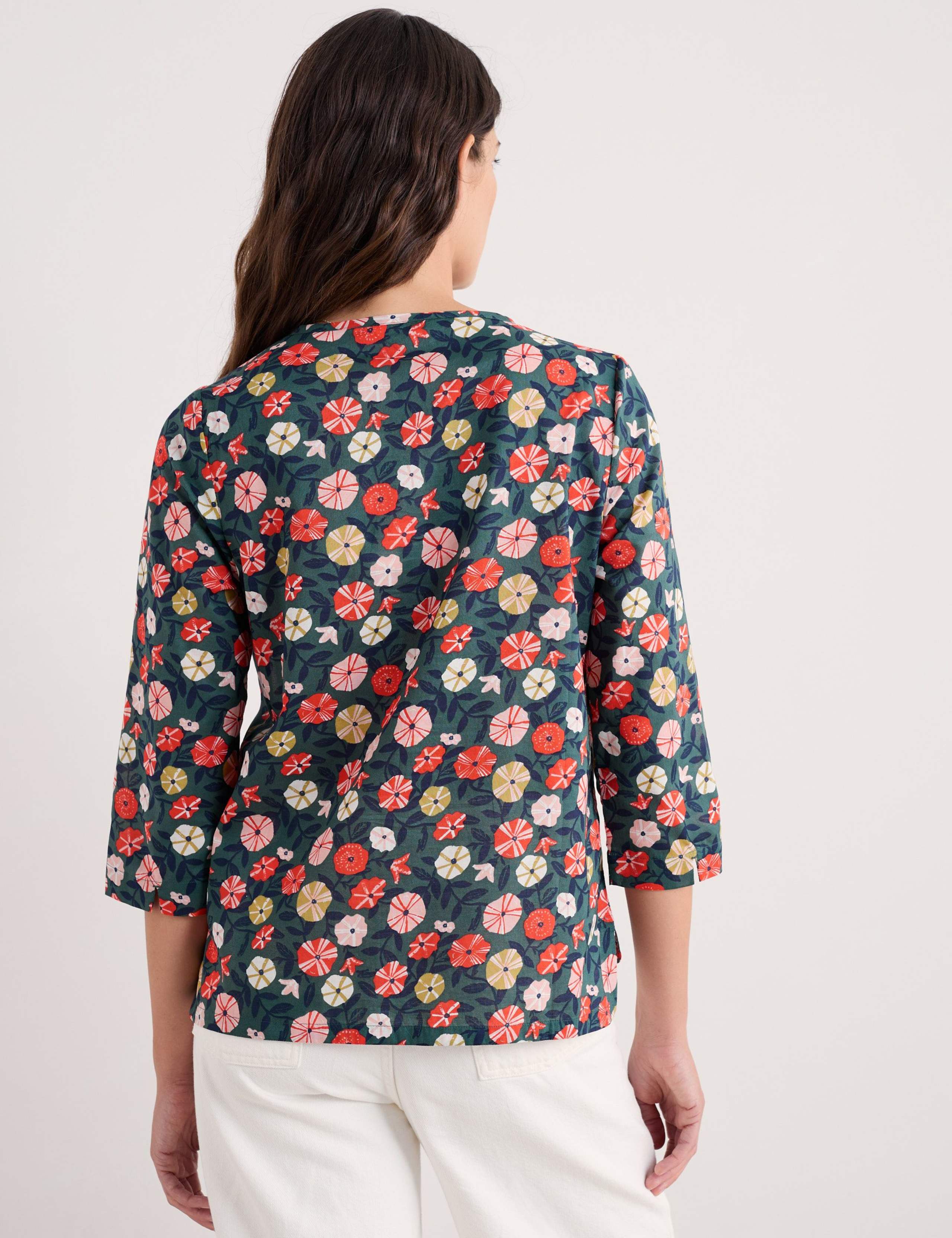 Pure Cotton Floral Top 3 of 5