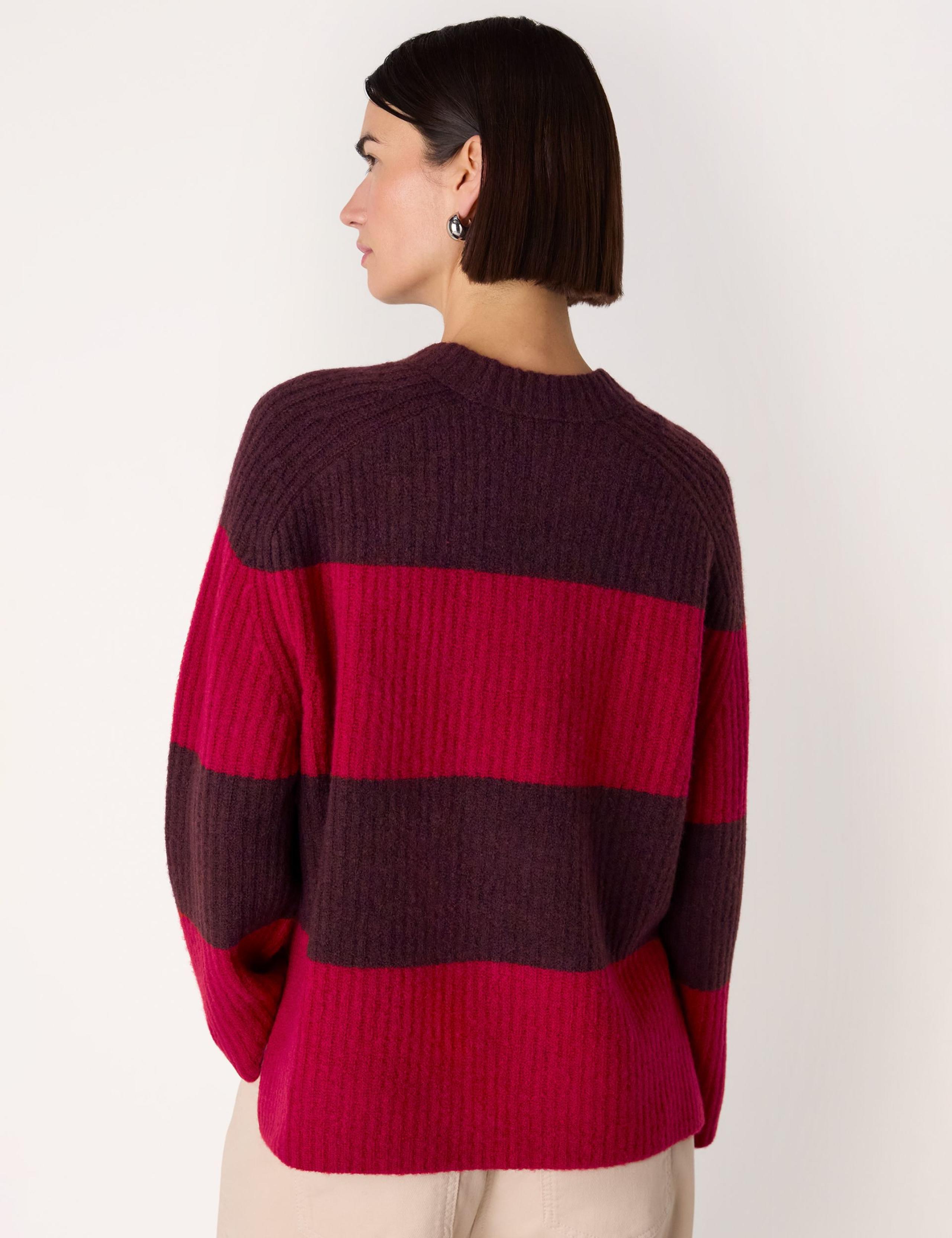 Wool Blend Striped Crew Neck Jumper 3 of 4