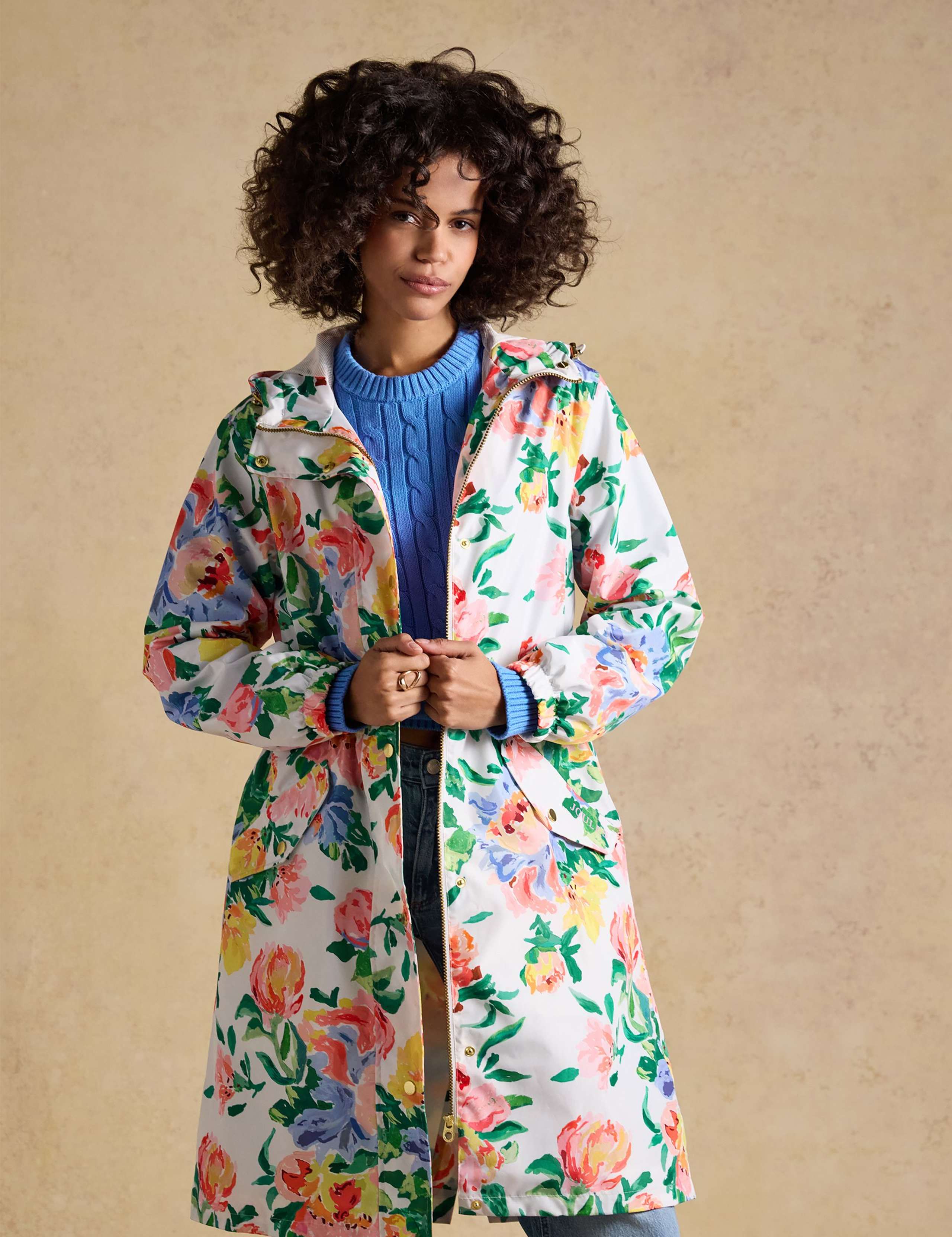 Waterproof Floral Hooded Packaway Raincoat 2 of 12