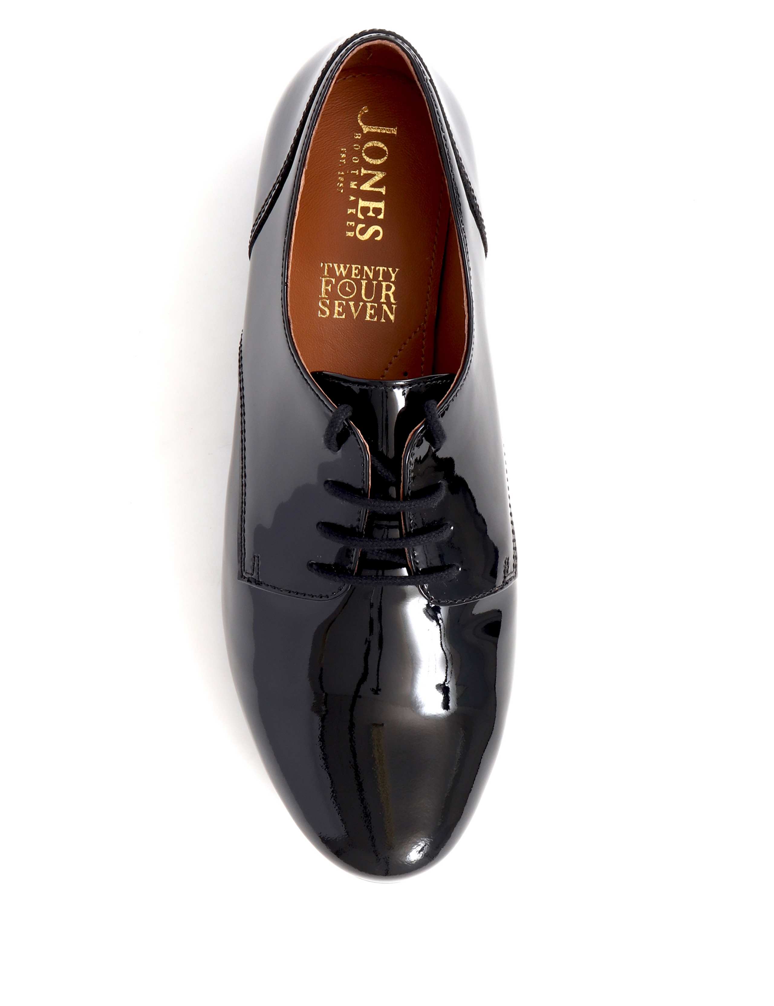 Wide Fit Leather Patent Brogues 4 of 7