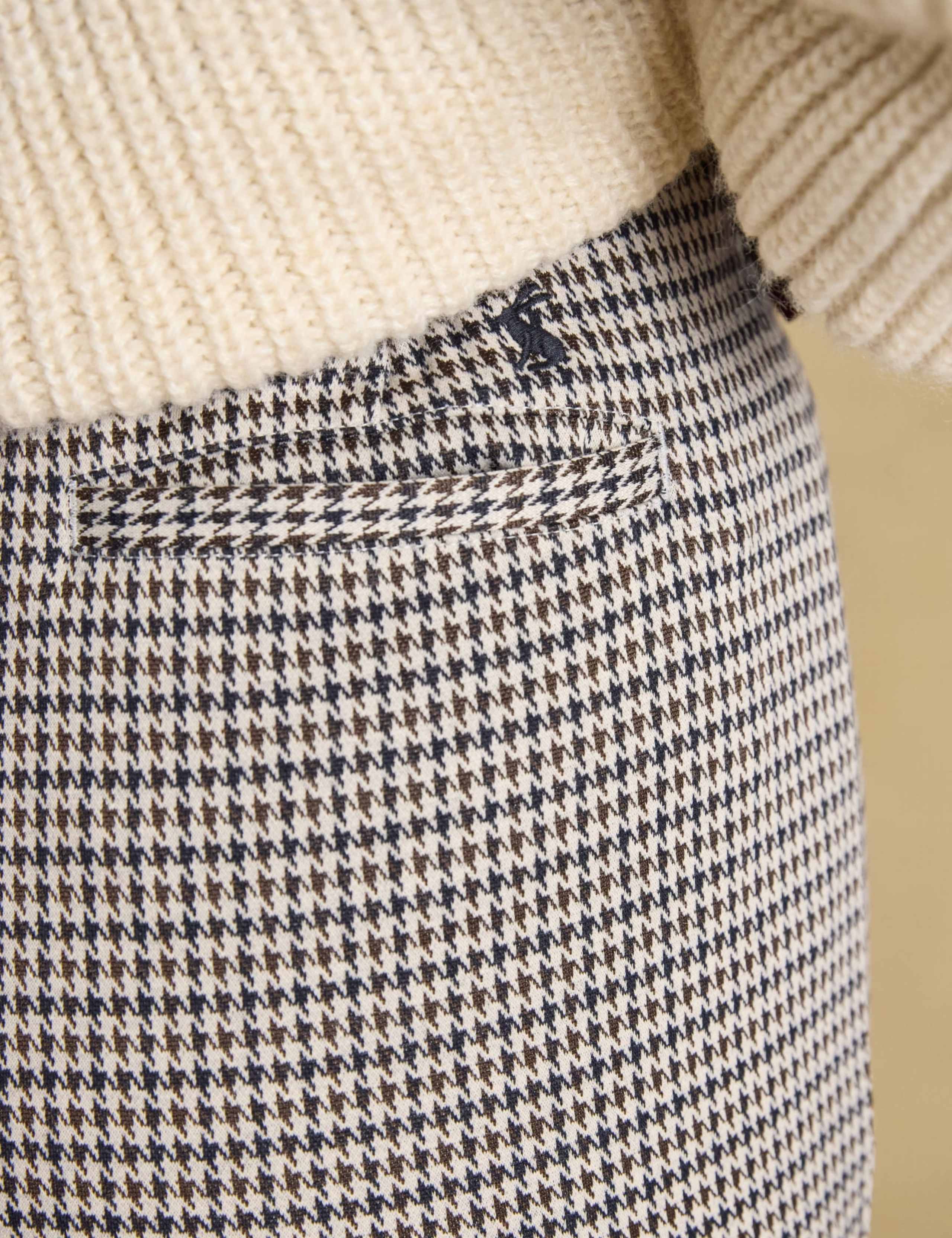 Dogtooth Drawstring Skinny Cropped Trousers 4 of 6