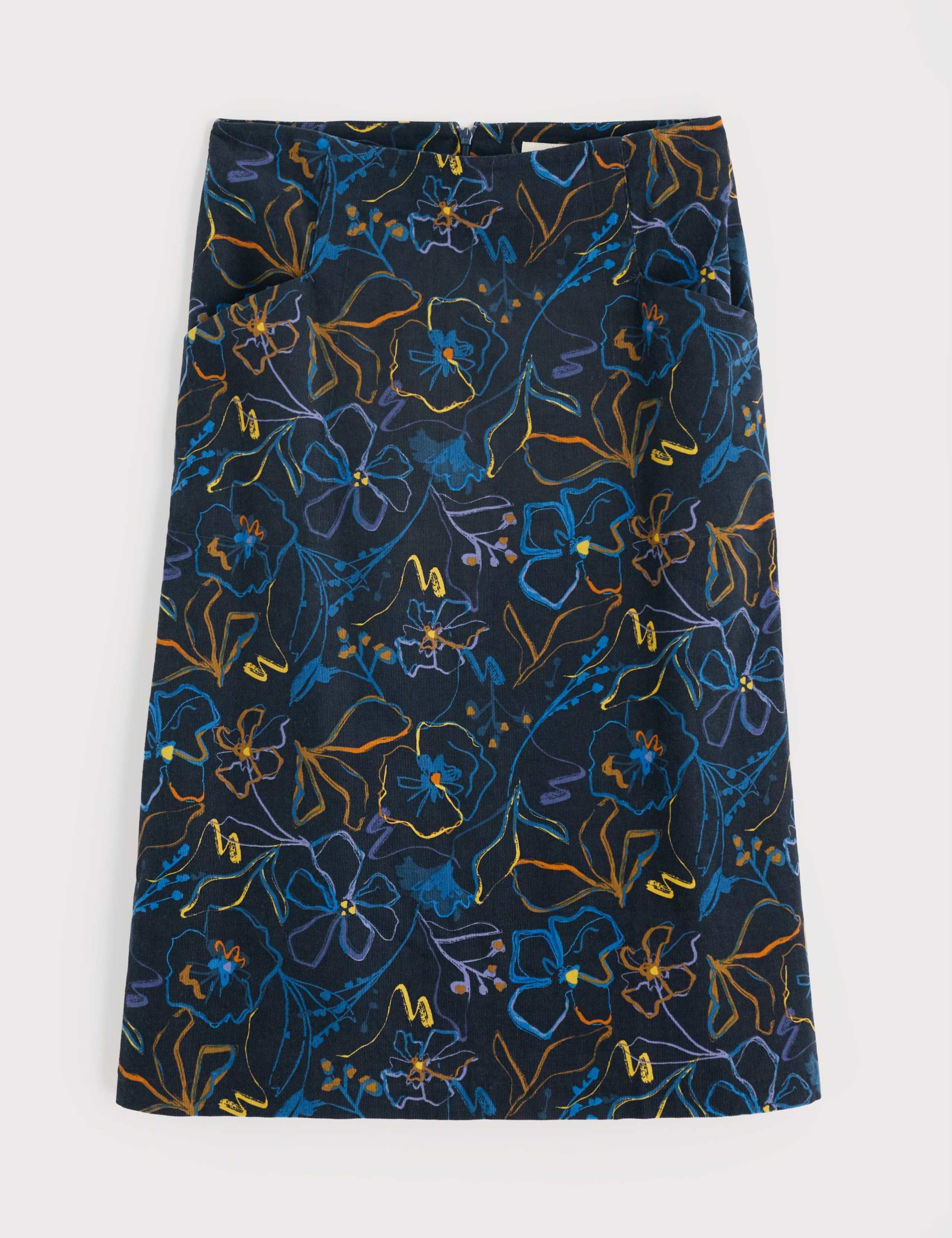 Pure Cotton Floral Midi A-Line Skirt 2 of 5