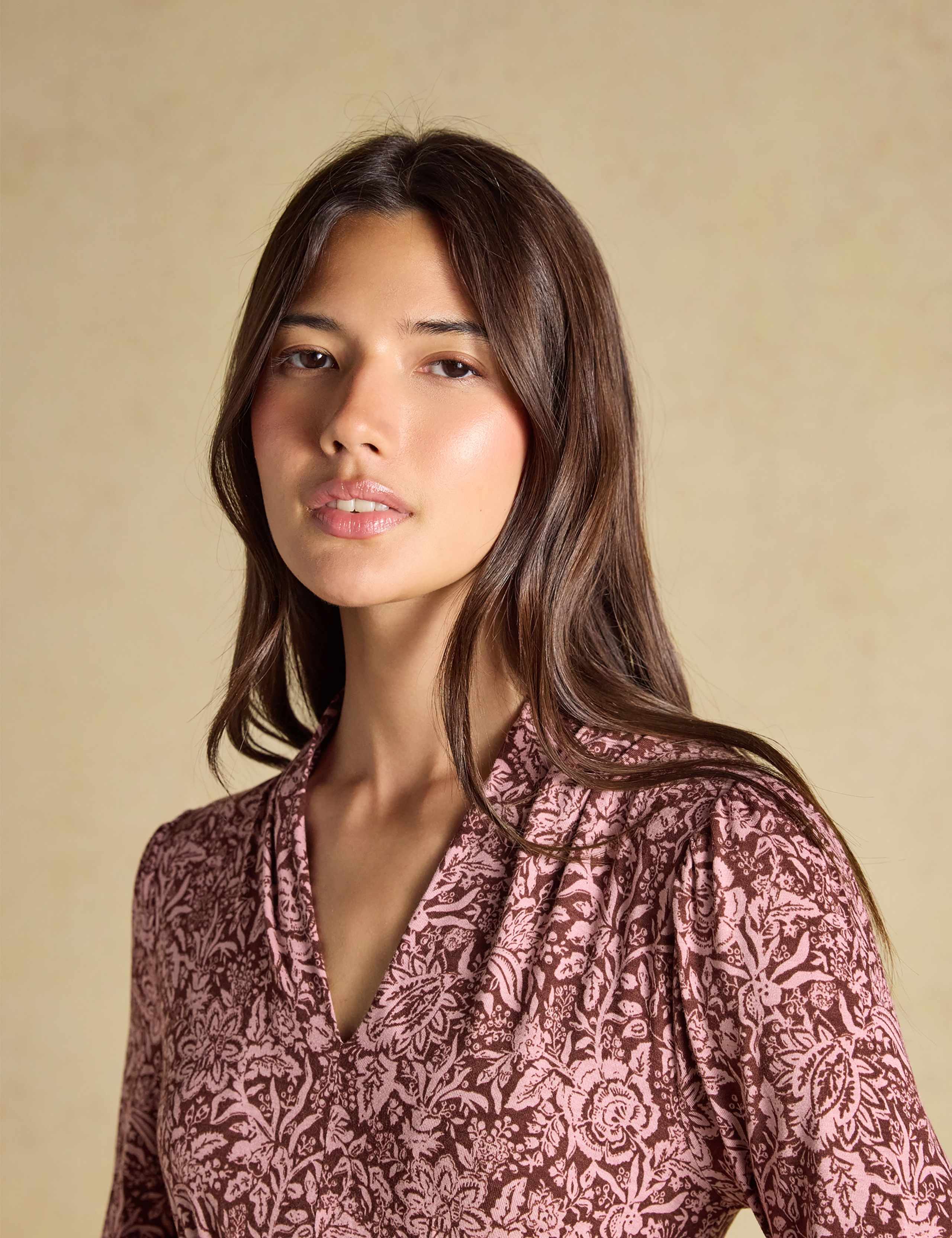 Jersey Floral V-Neck Midi Tea Dress 4 of 8