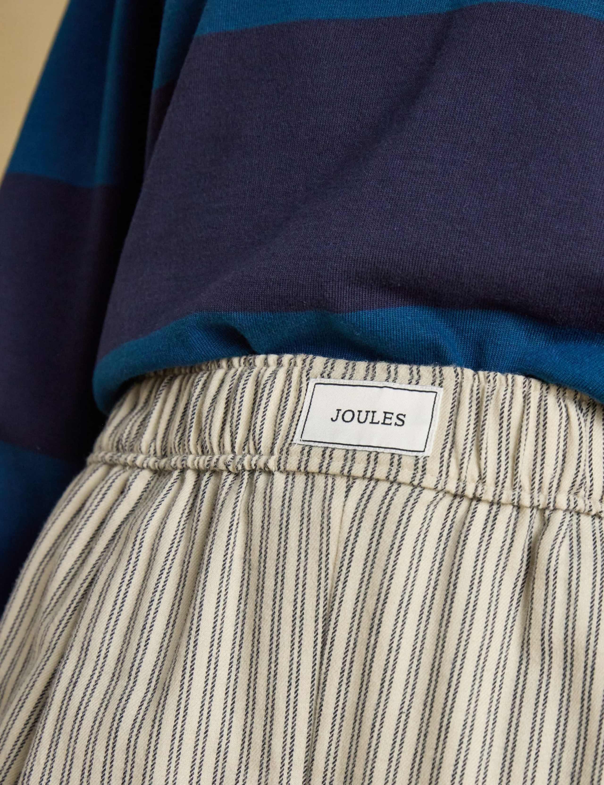 Pure Cotton Striped Flannel Wide Leg Trousers 6 of 6