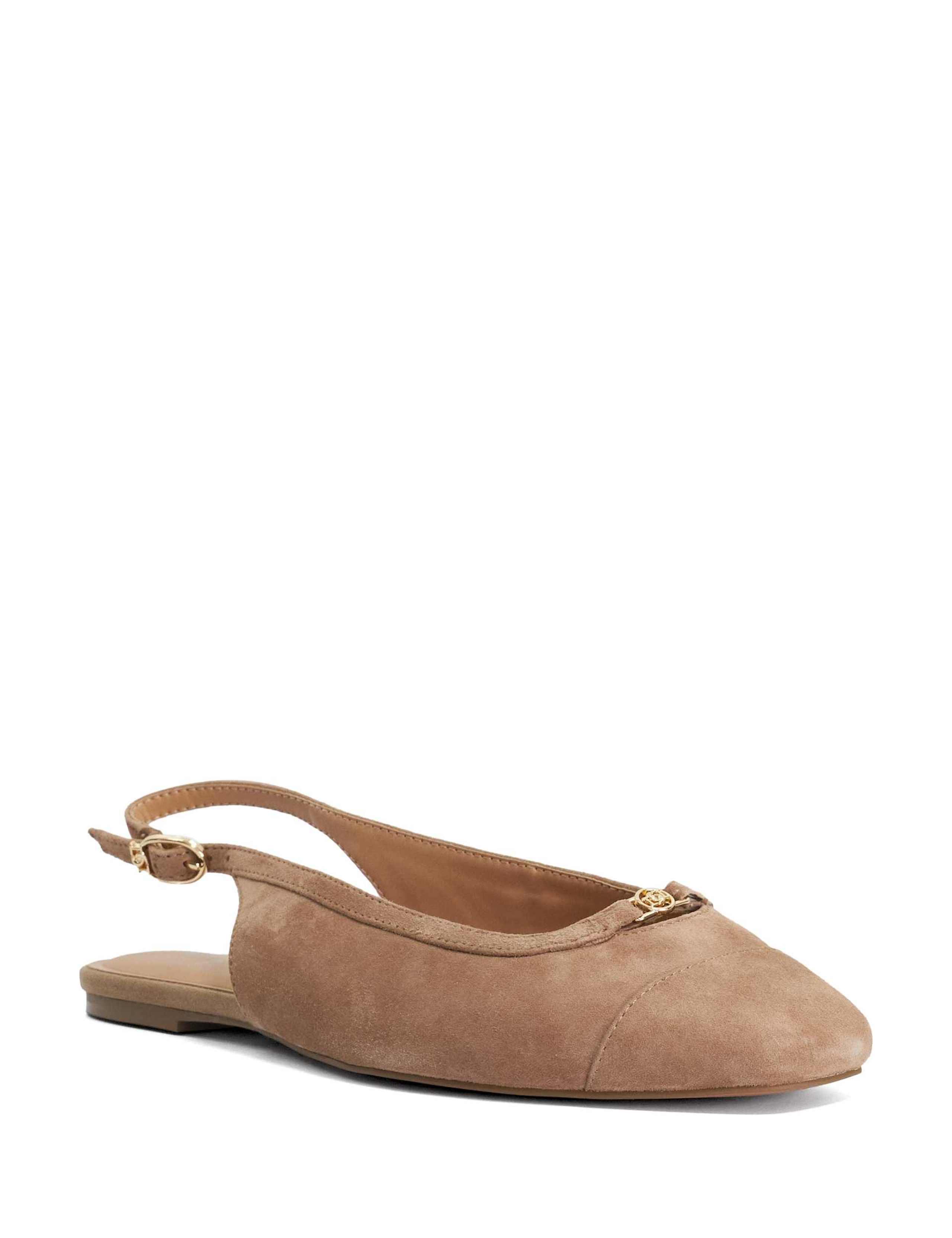 Wide Fit Suede Flat Slingback Shoes 2 of 6
