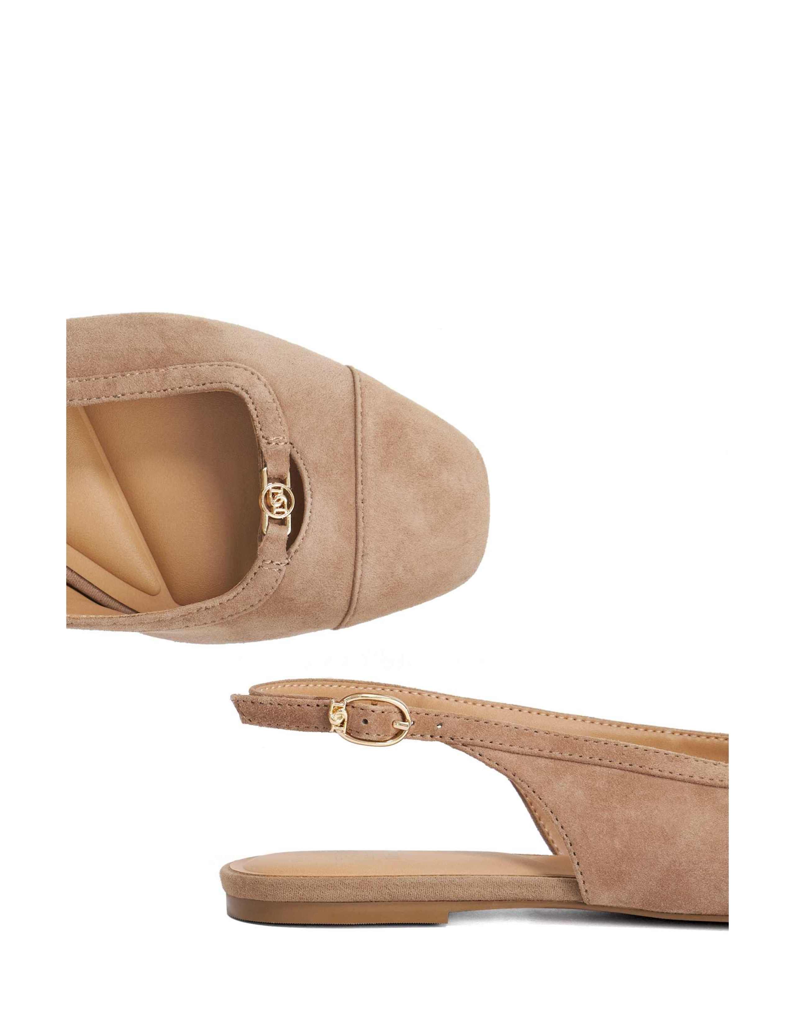 Wide Fit Suede Flat Slingback Shoes 6 of 6
