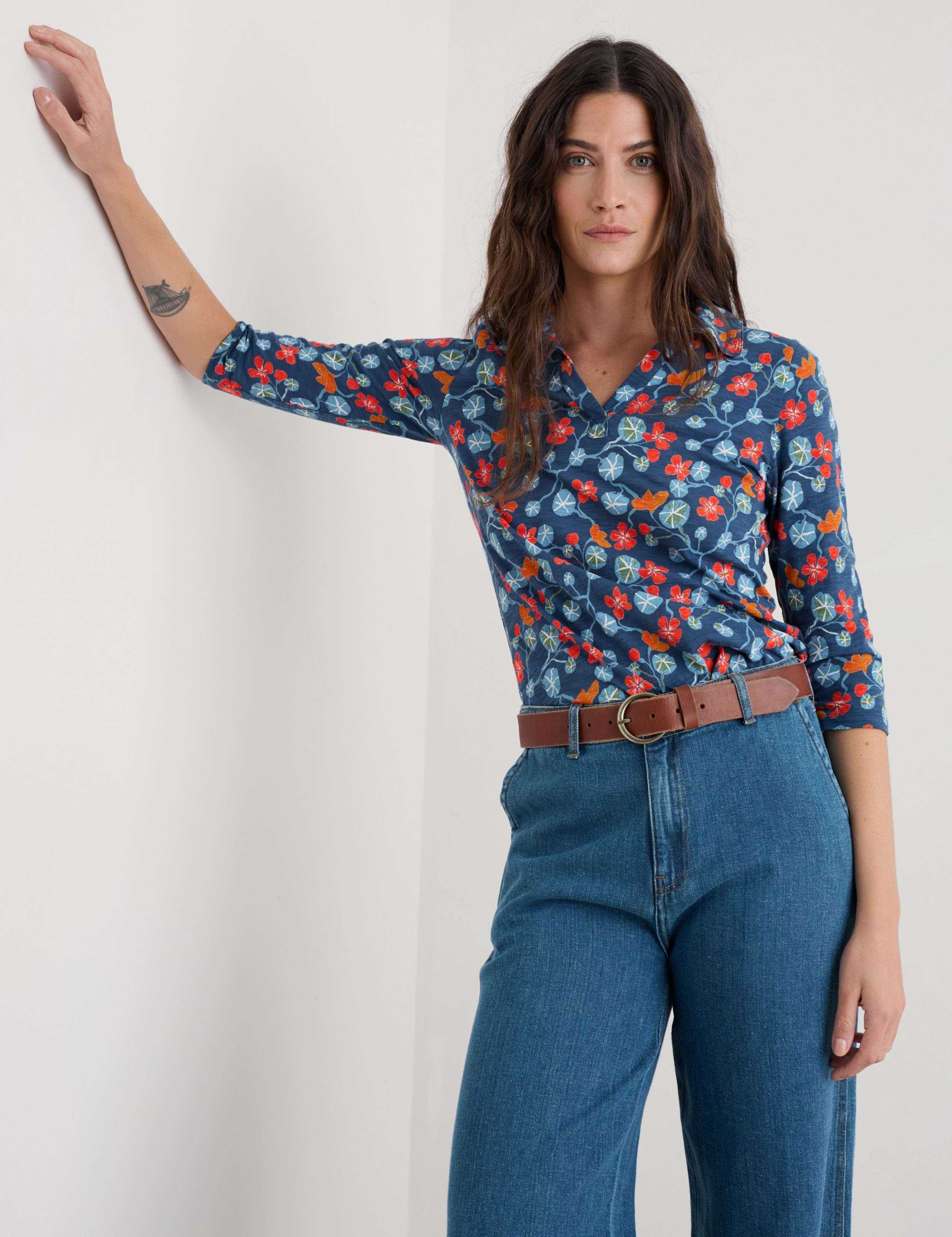 Pure Cotton Floral Collared Shirt 3 of 5