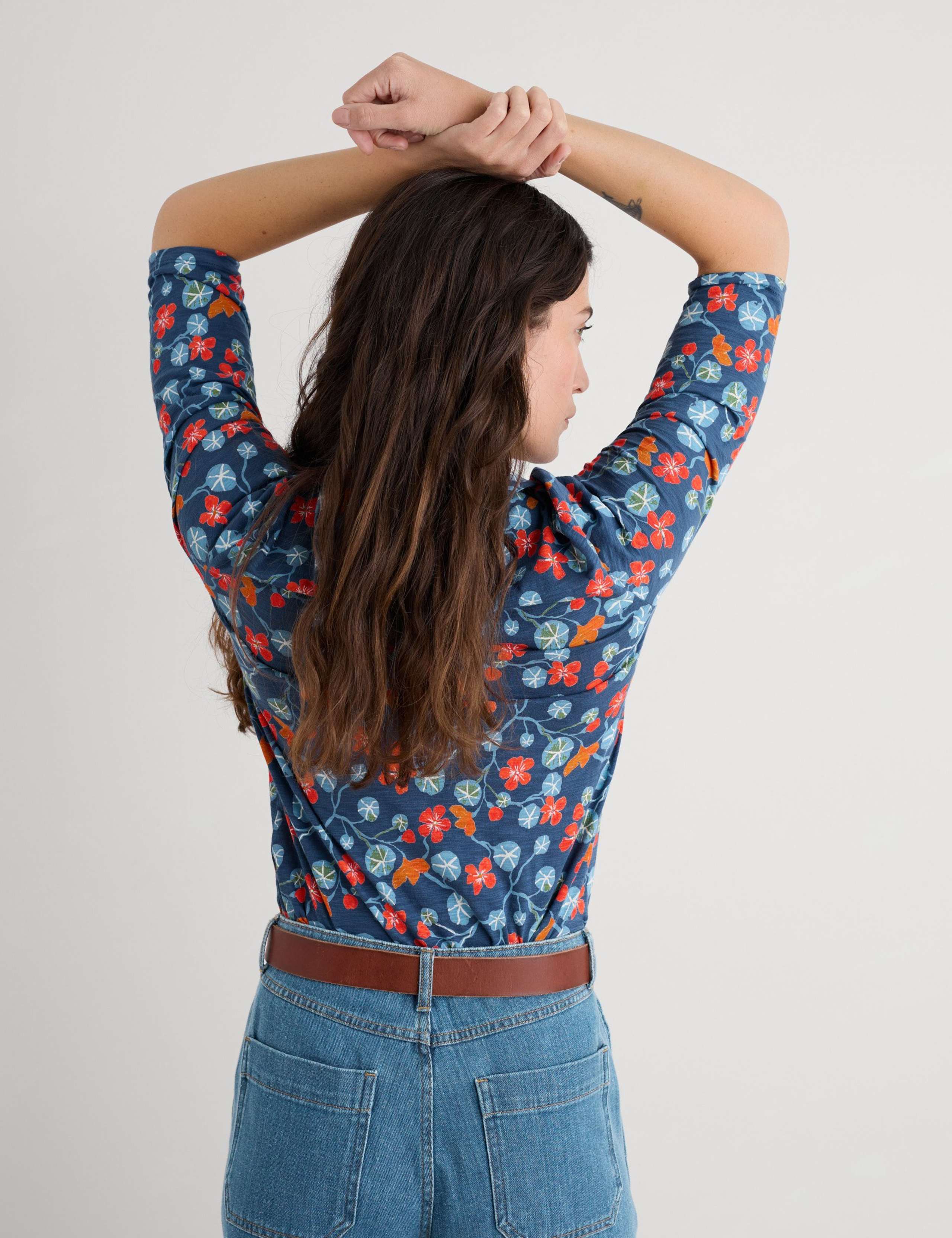 Pure Cotton Floral Collared Shirt 4 of 5