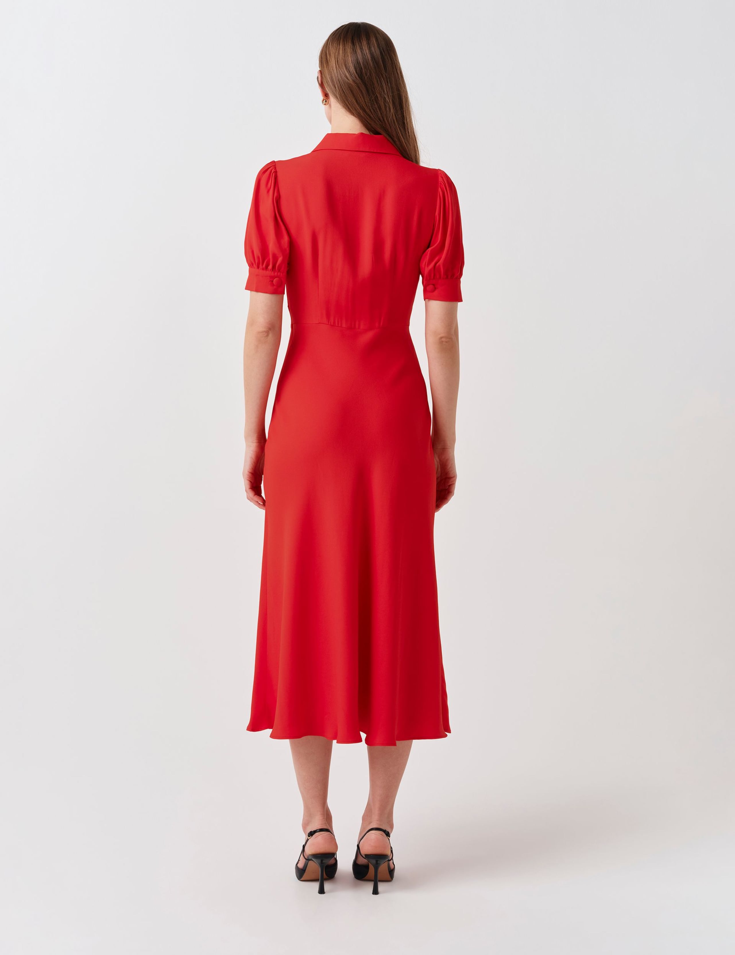 Collared Button Front Midi Tea Dress 4 of 7