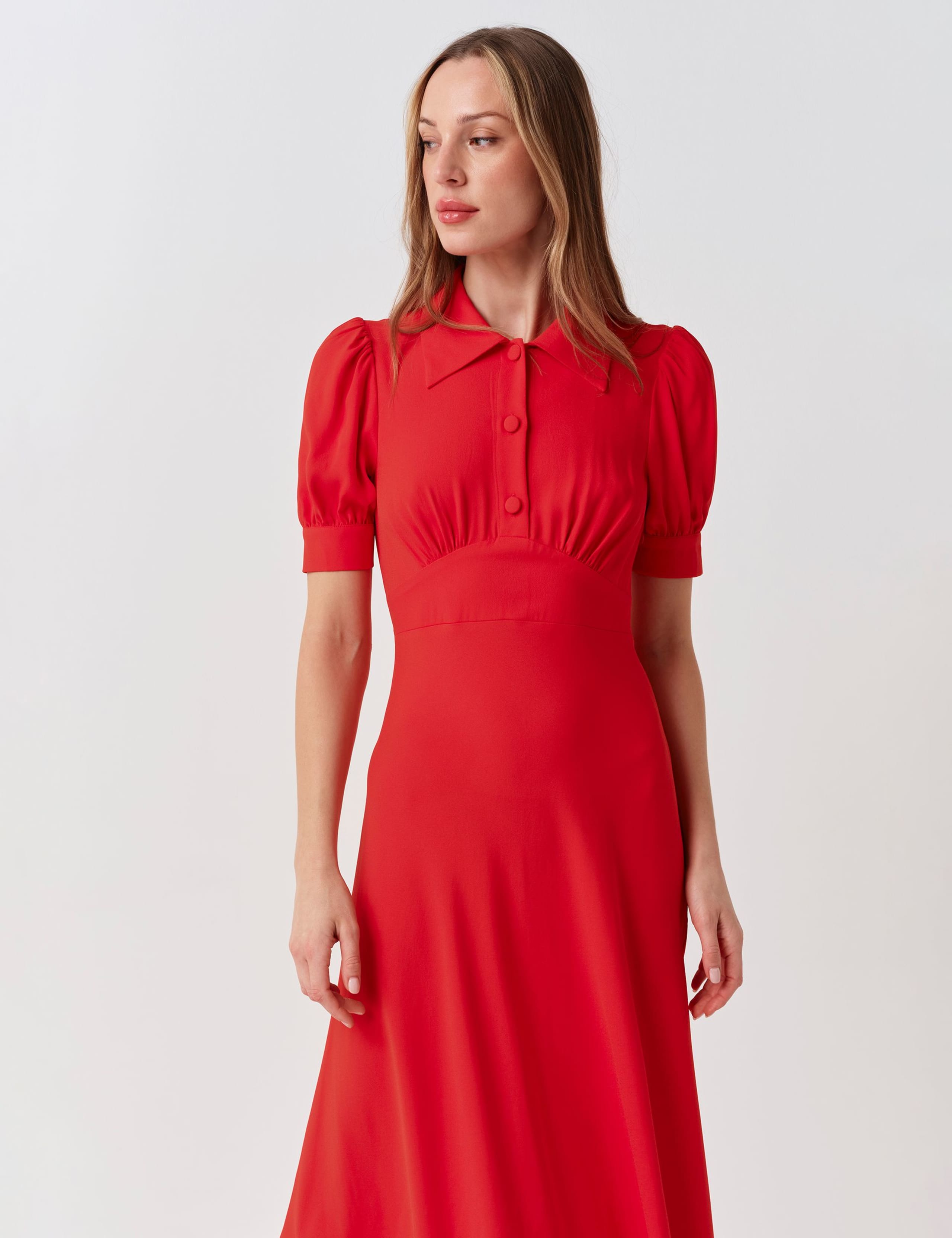 Collared Button Front Midi Tea Dress 5 of 7