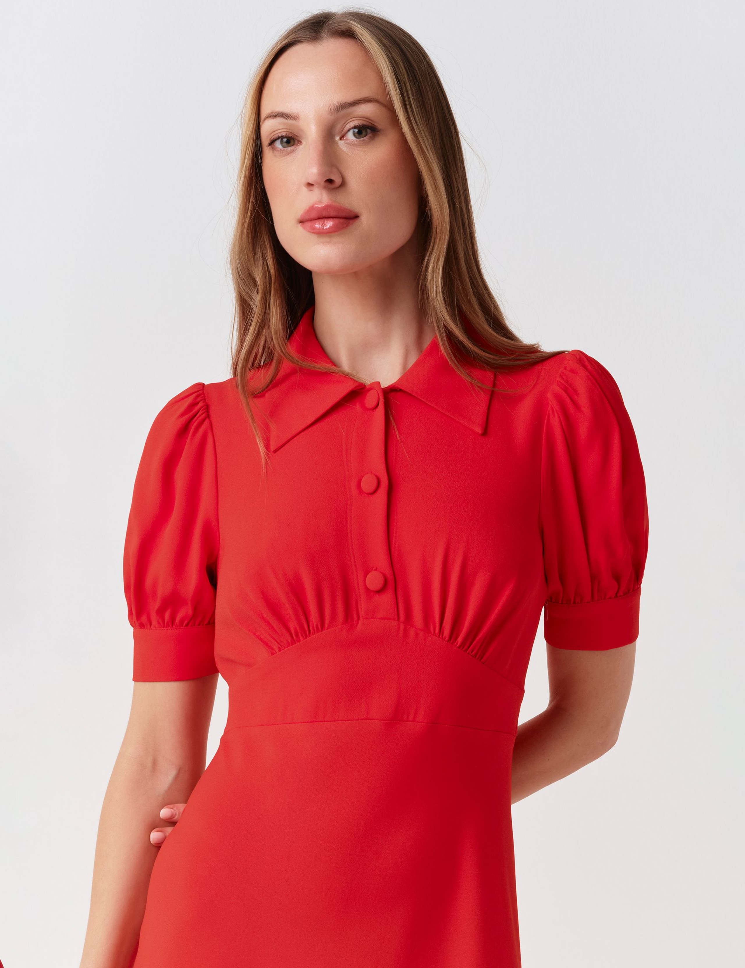 Collared Button Front Midi Tea Dress 6 of 7