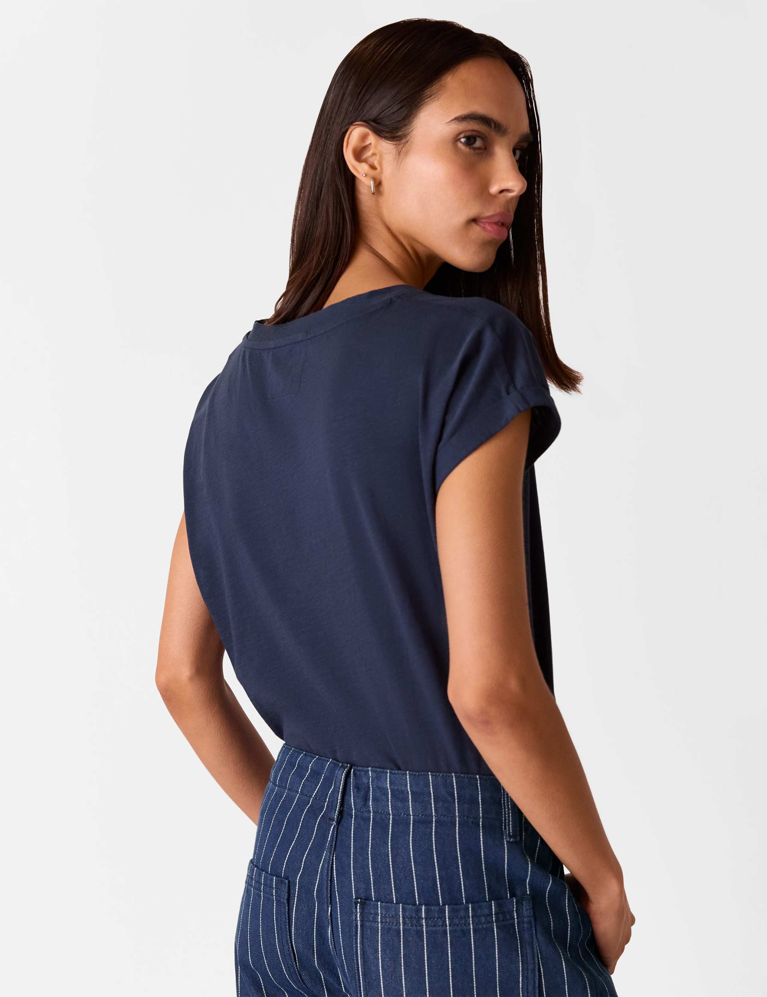Pure Cotton V-Neck T-Shirt 3 of 4
