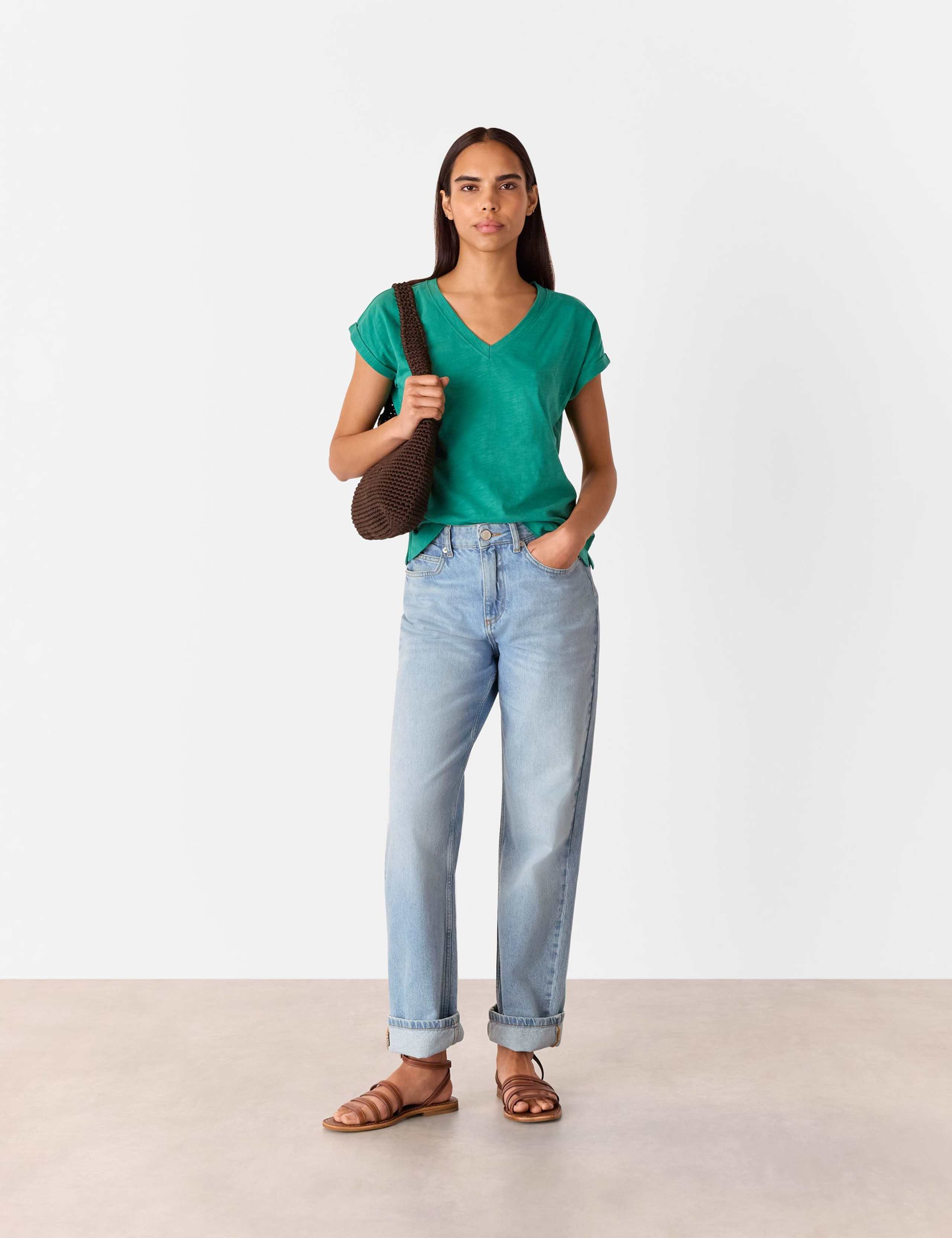 Pure Cotton V-Neck T-Shirt 3 of 4
