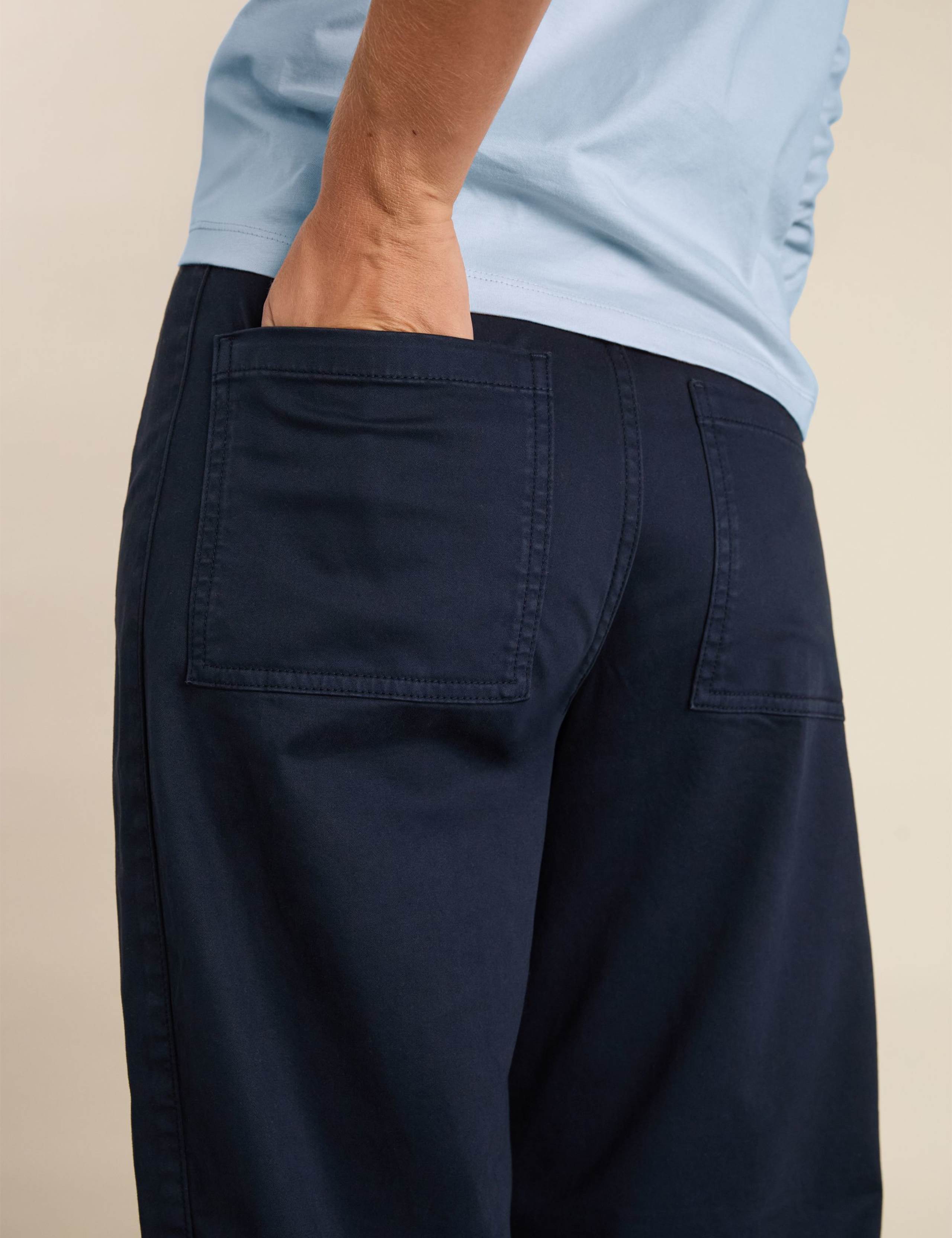 Cotton Rich Barrel Leg Cropped Trousers 5 of 6