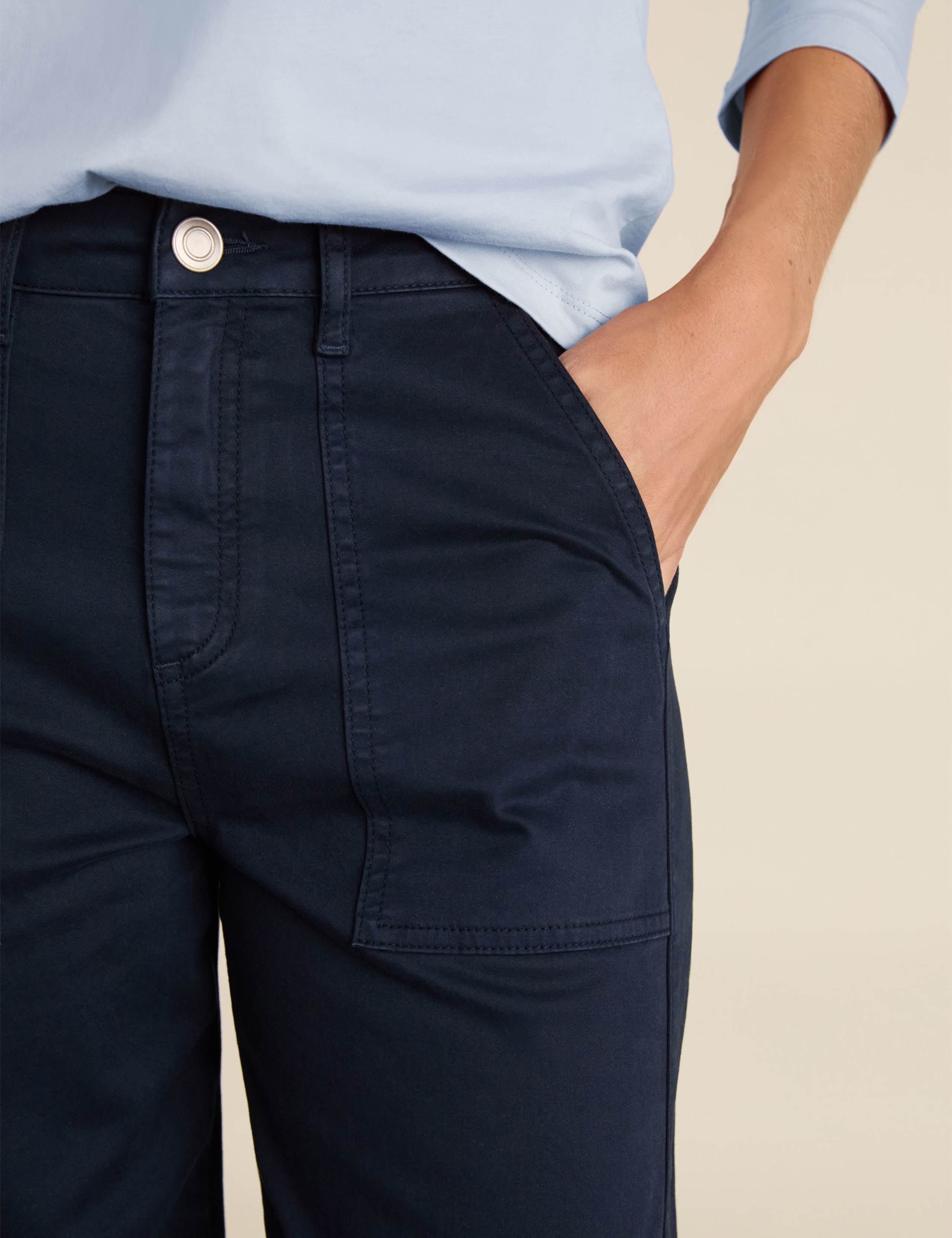 Cotton Rich Barrel Leg Cropped Trousers 6 of 6