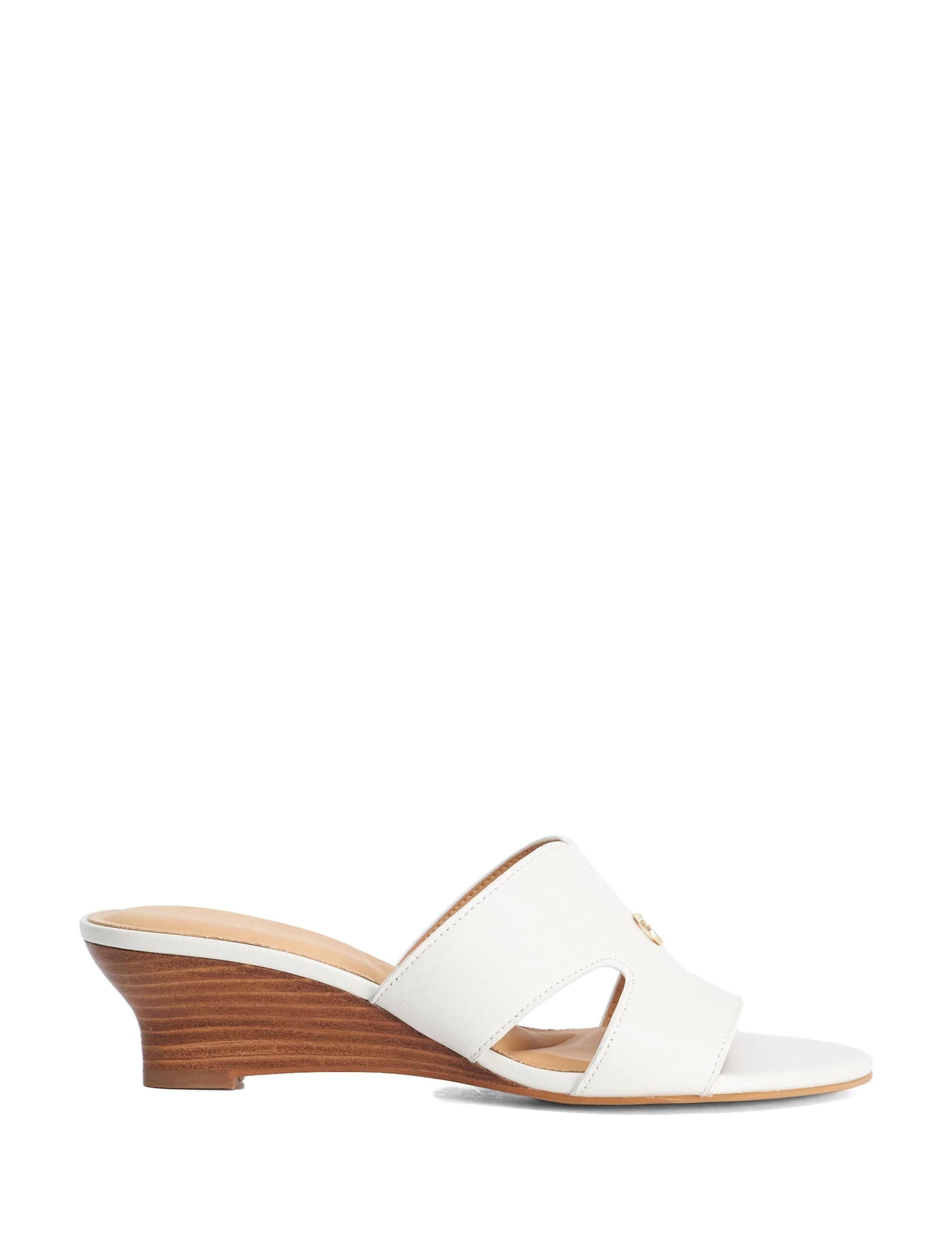 Wide Fit Leather Wedge Mules 1 of 6