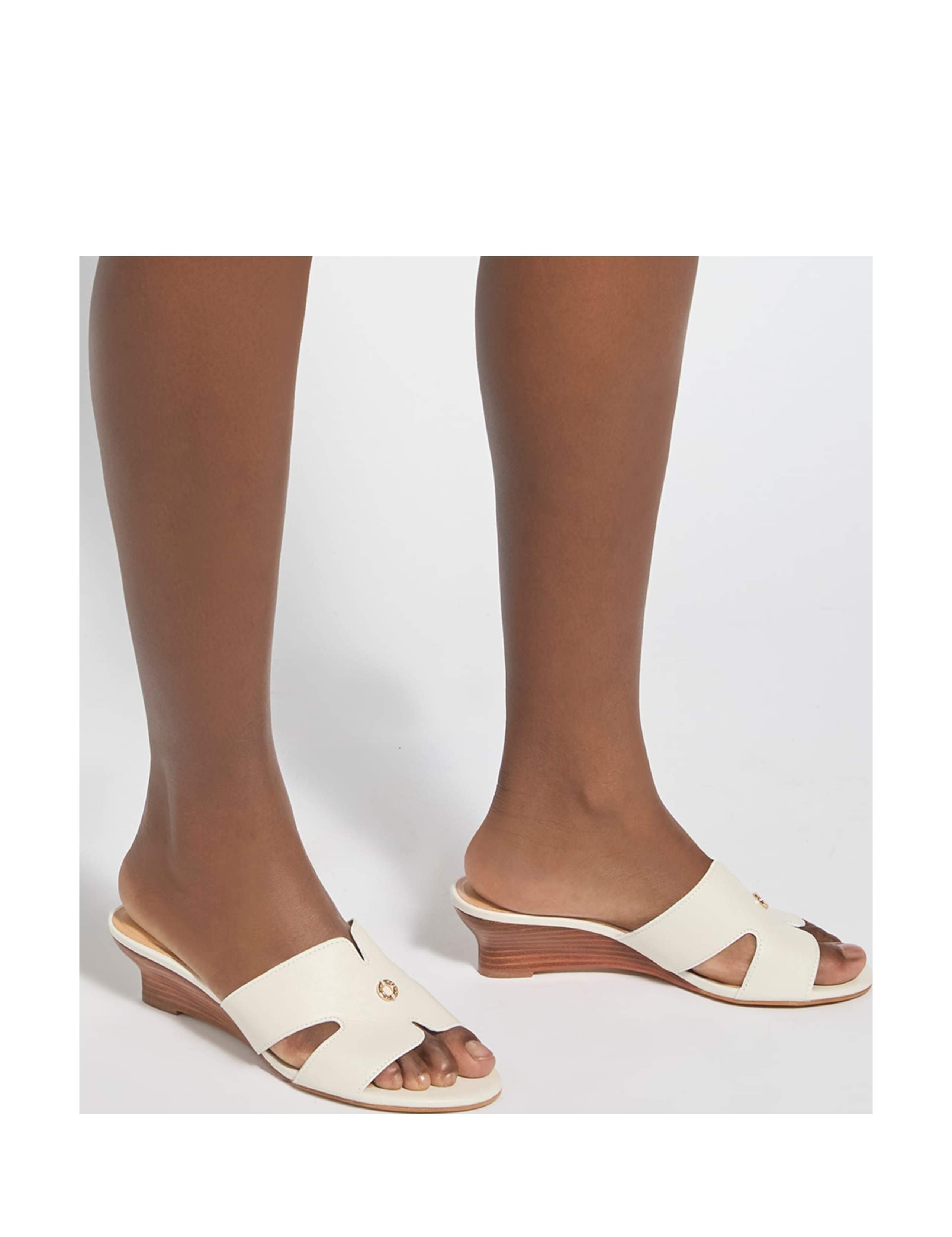 Wide Fit Leather Wedge Mules 4 of 6