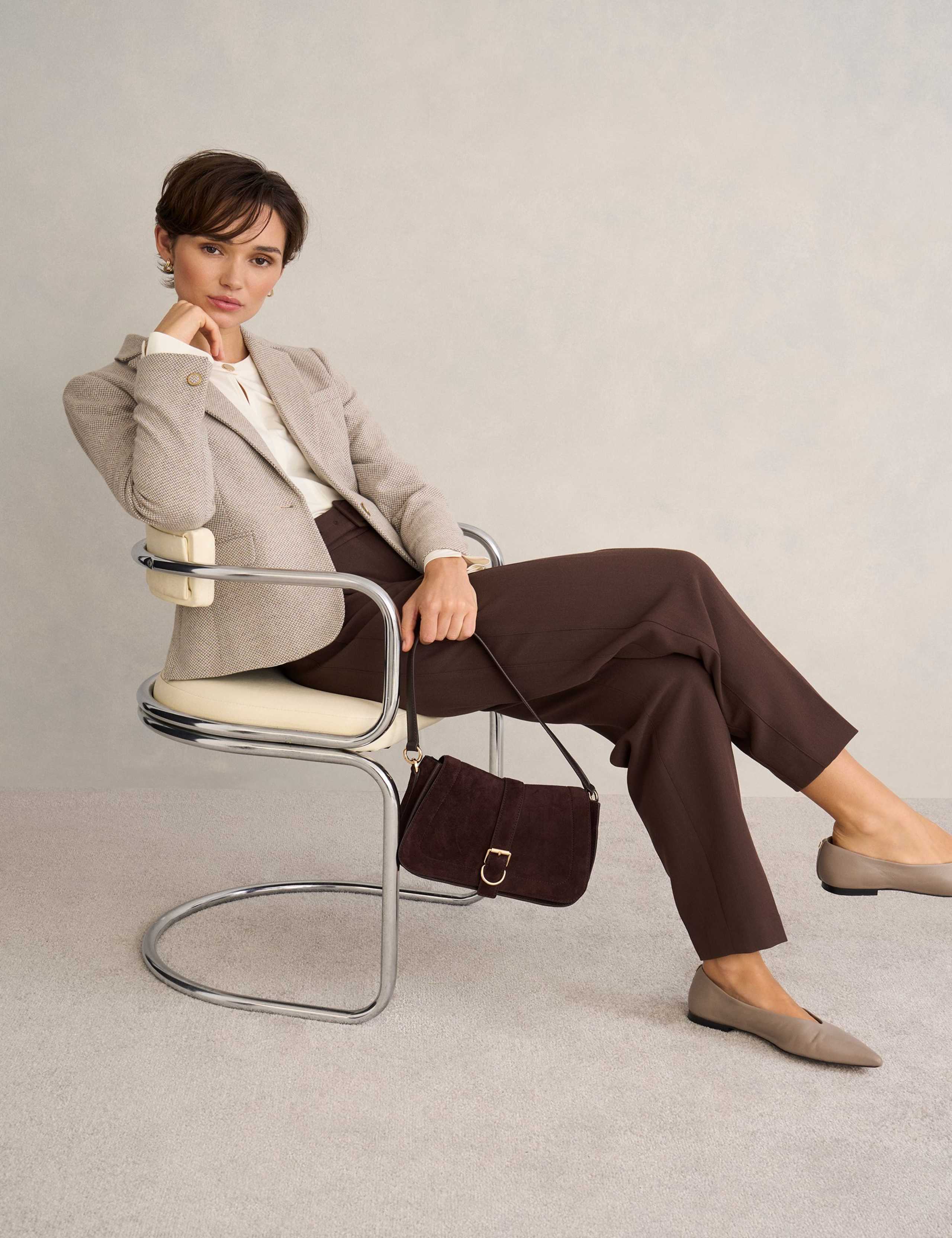 Wool Rich Herringbone Single Breasted Blazer 1 of 5