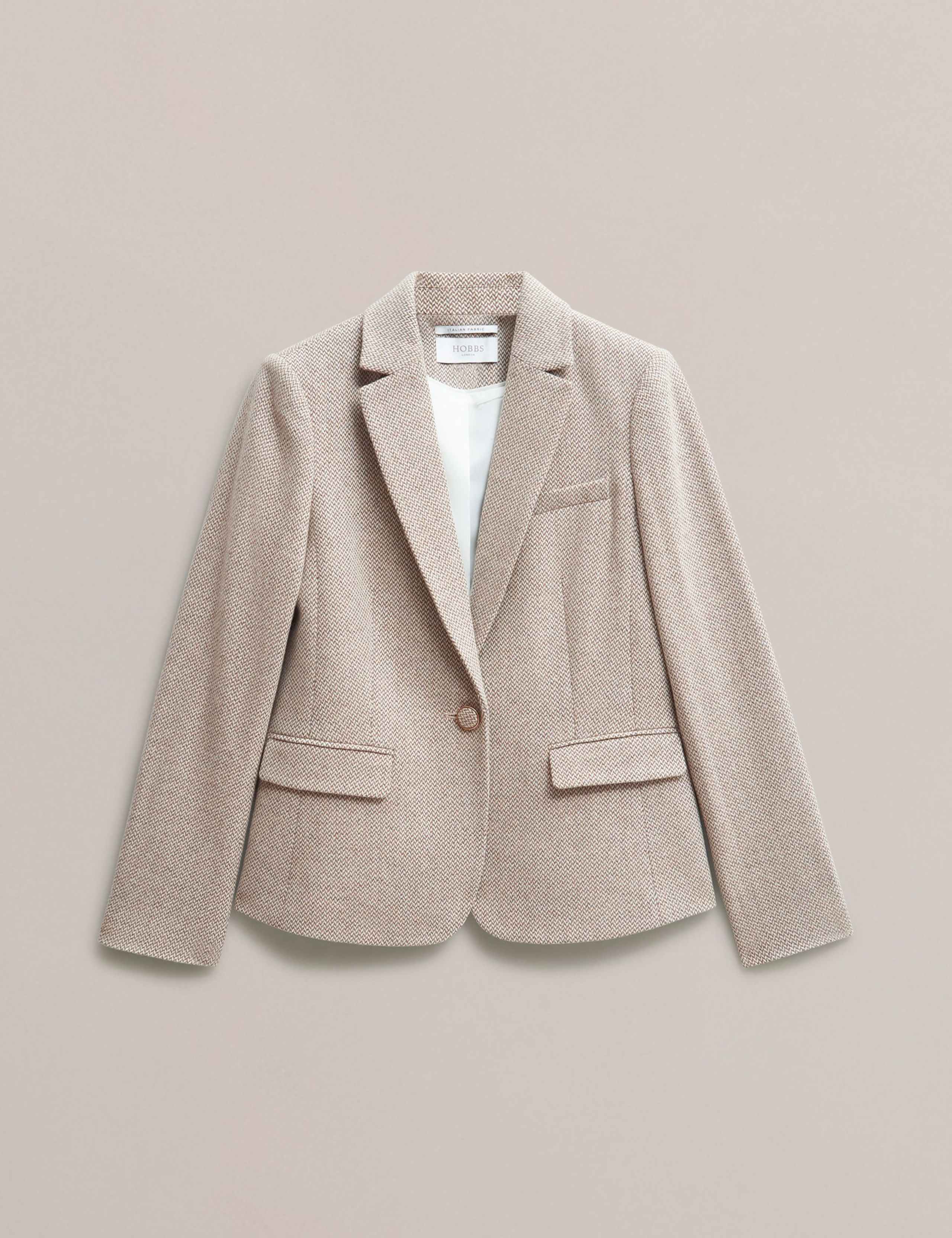 Wool Rich Herringbone Single Breasted Blazer 2 of 5