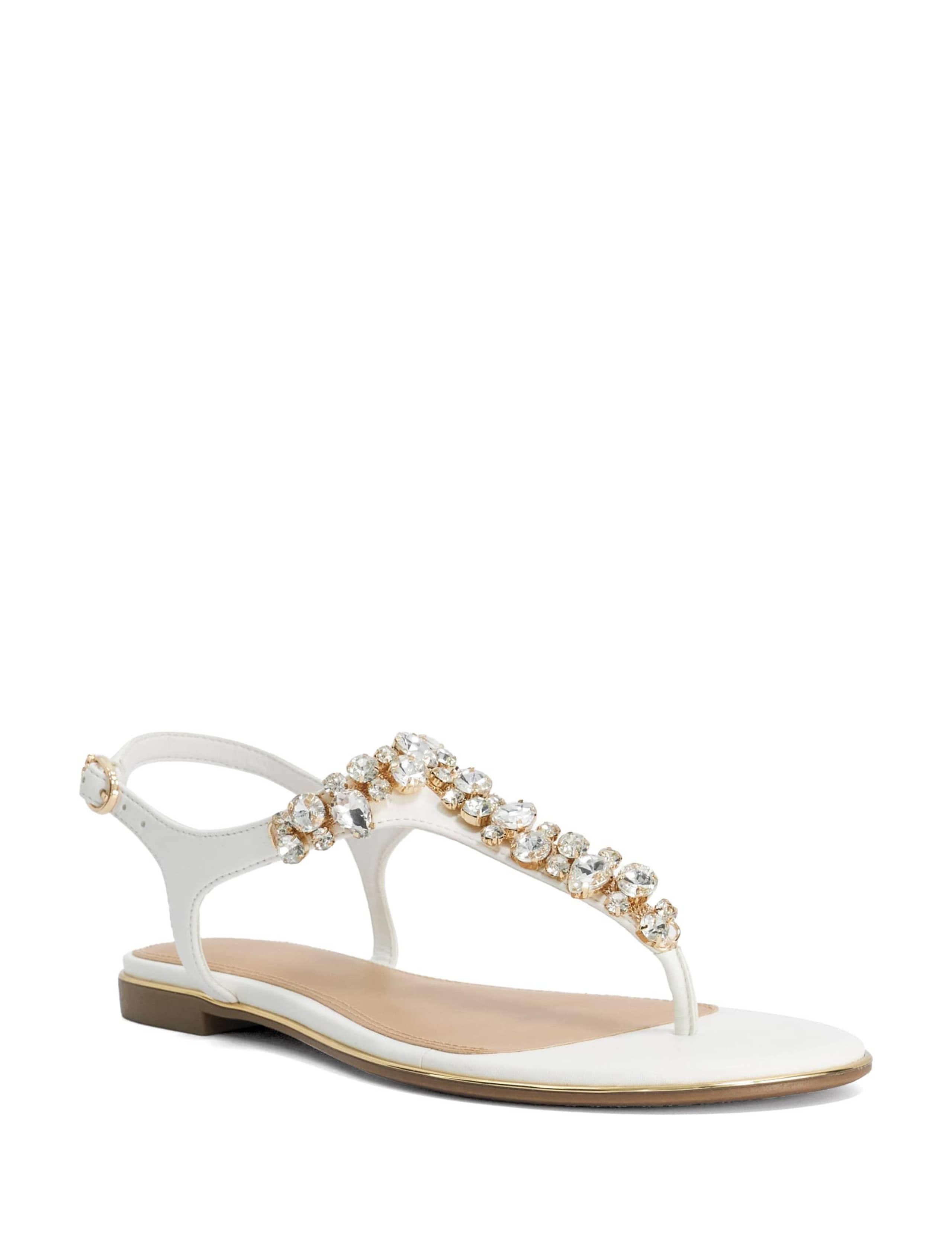 Wide Fit Embellished Ankle Strap Flat Sandals 2 of 5