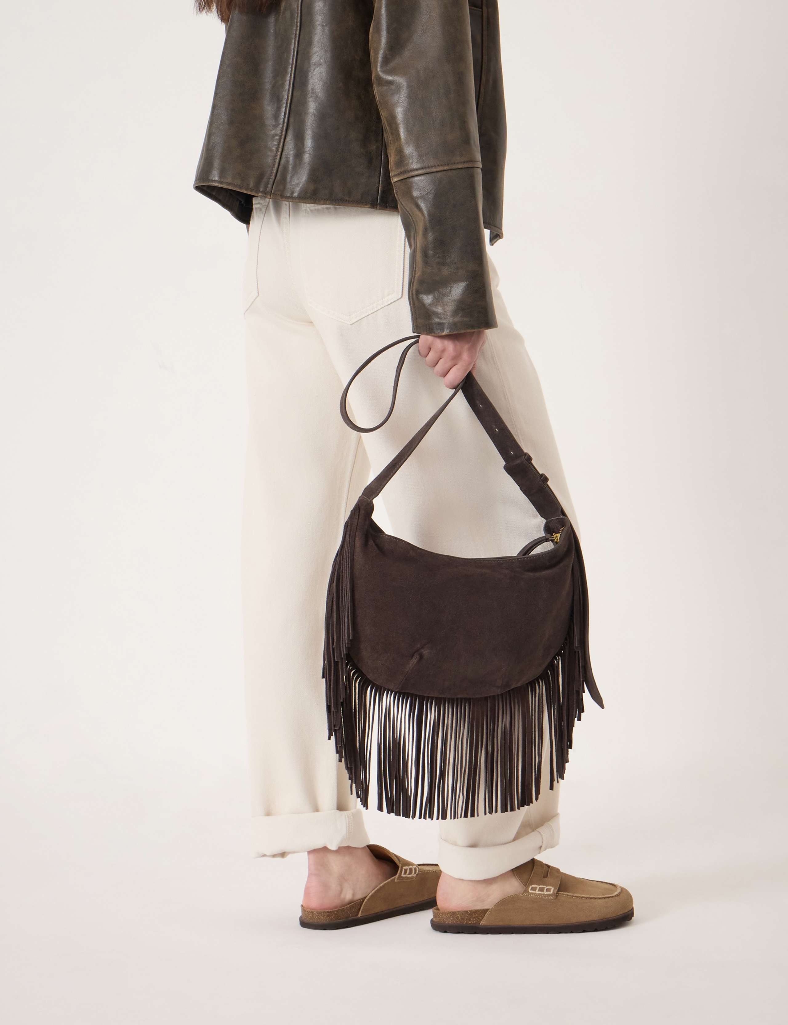 Suede Fringed Cross Body Bag 4 of 6