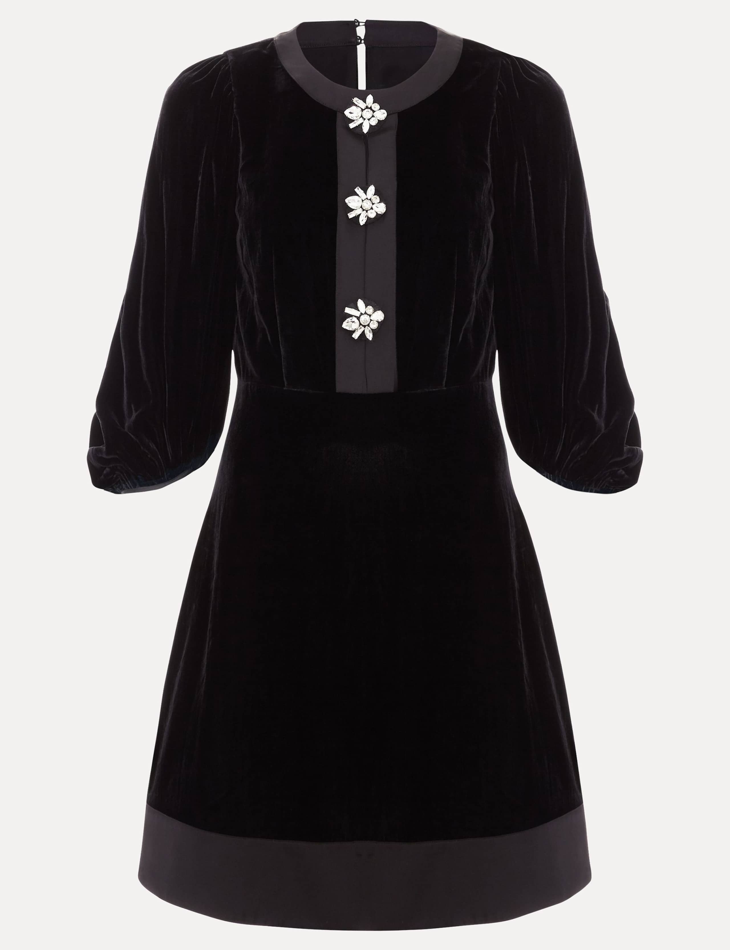 Velvet Embellished Mini Skater Dress 2 of 7