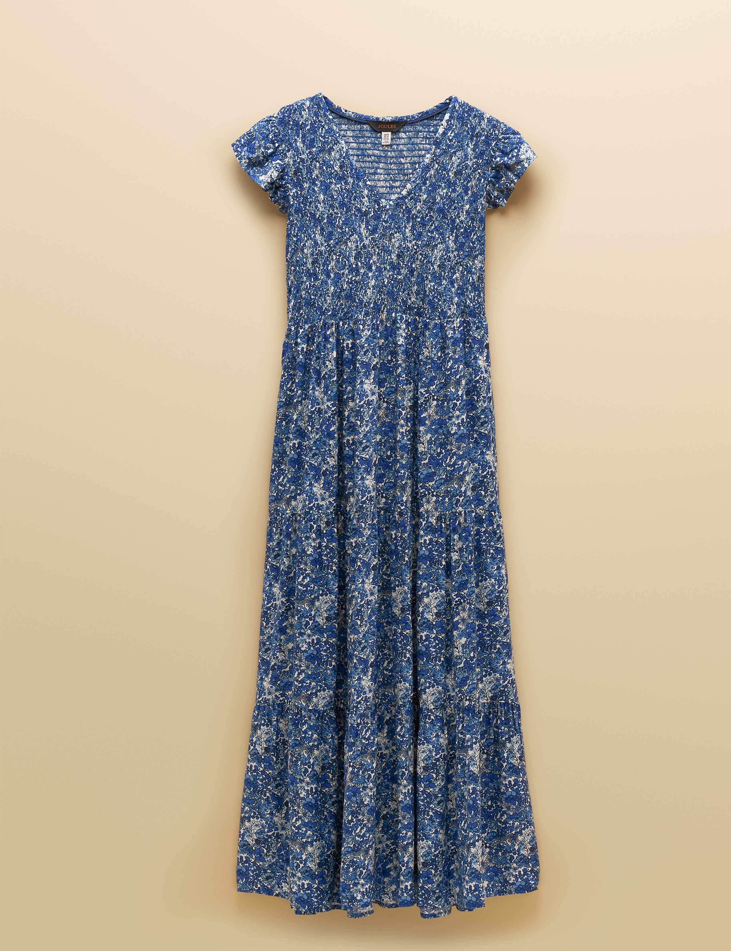 Floral V-Neck Midaxi Shirred Dress 2 of 6