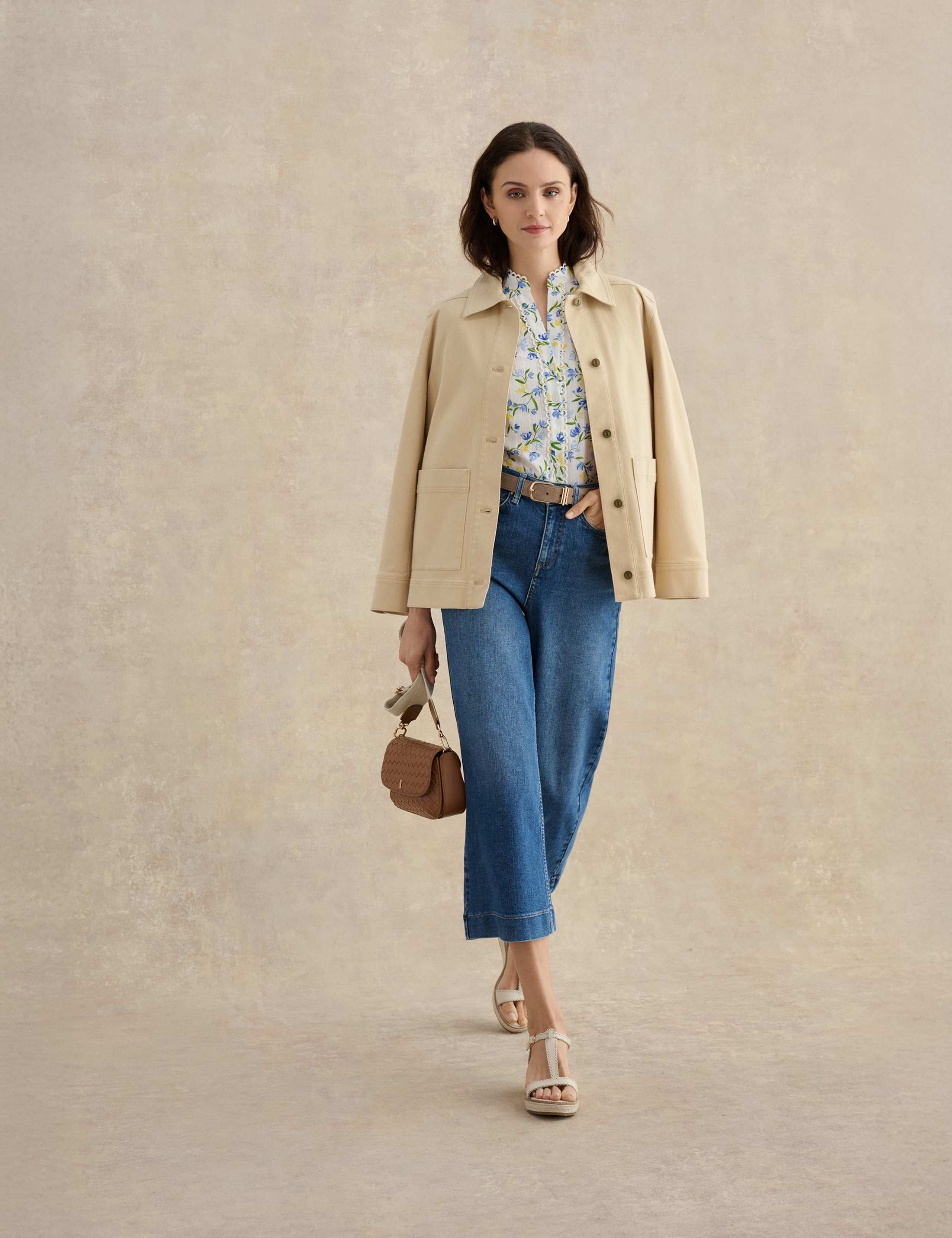 Pure Cotton Floral V-Neck Blouse 4 of 5