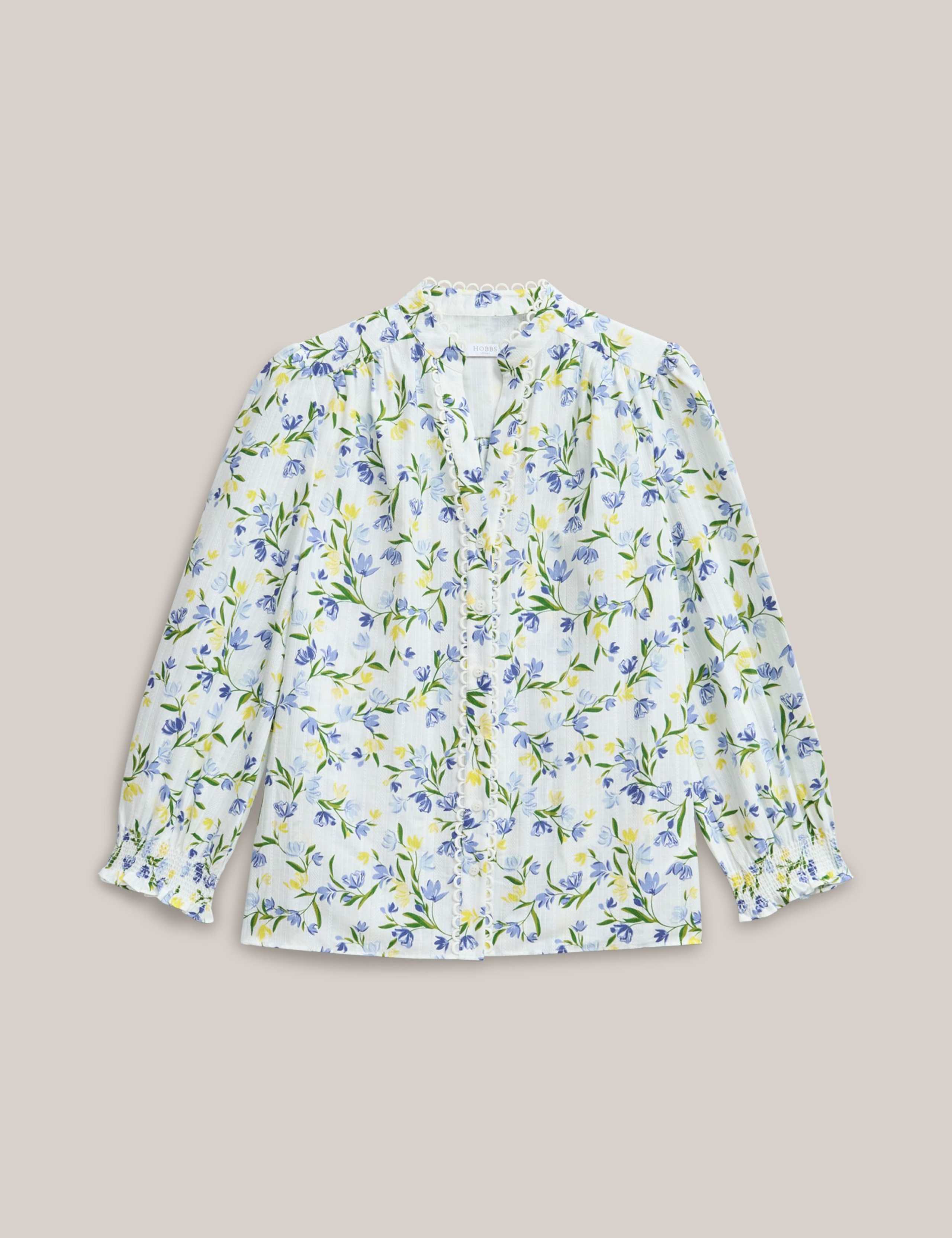 Pure Cotton Floral V-Neck Blouse 2 of 5