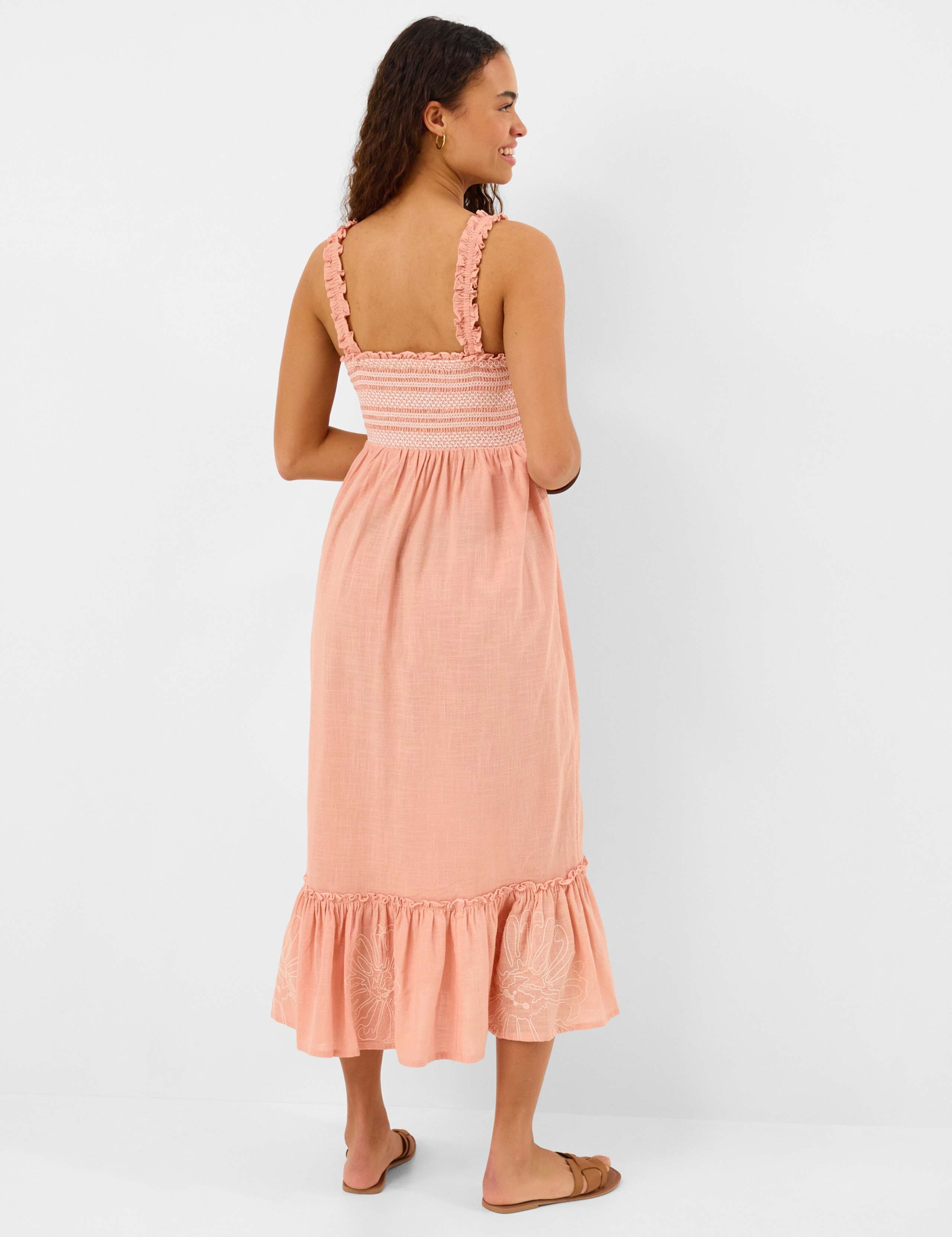 Pure Cotton Frill Shoulder Maxi Beach Dress 3 of 4